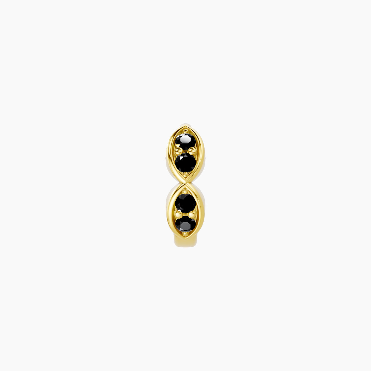 Hathor | 18k Yellow Gold 5 mm Black Diamond Hoop Piercing