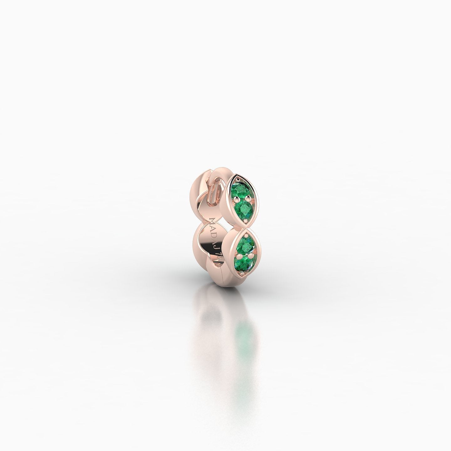 Hathor | 18k Rose Gold 5 mm Emerald Hoop Piercing