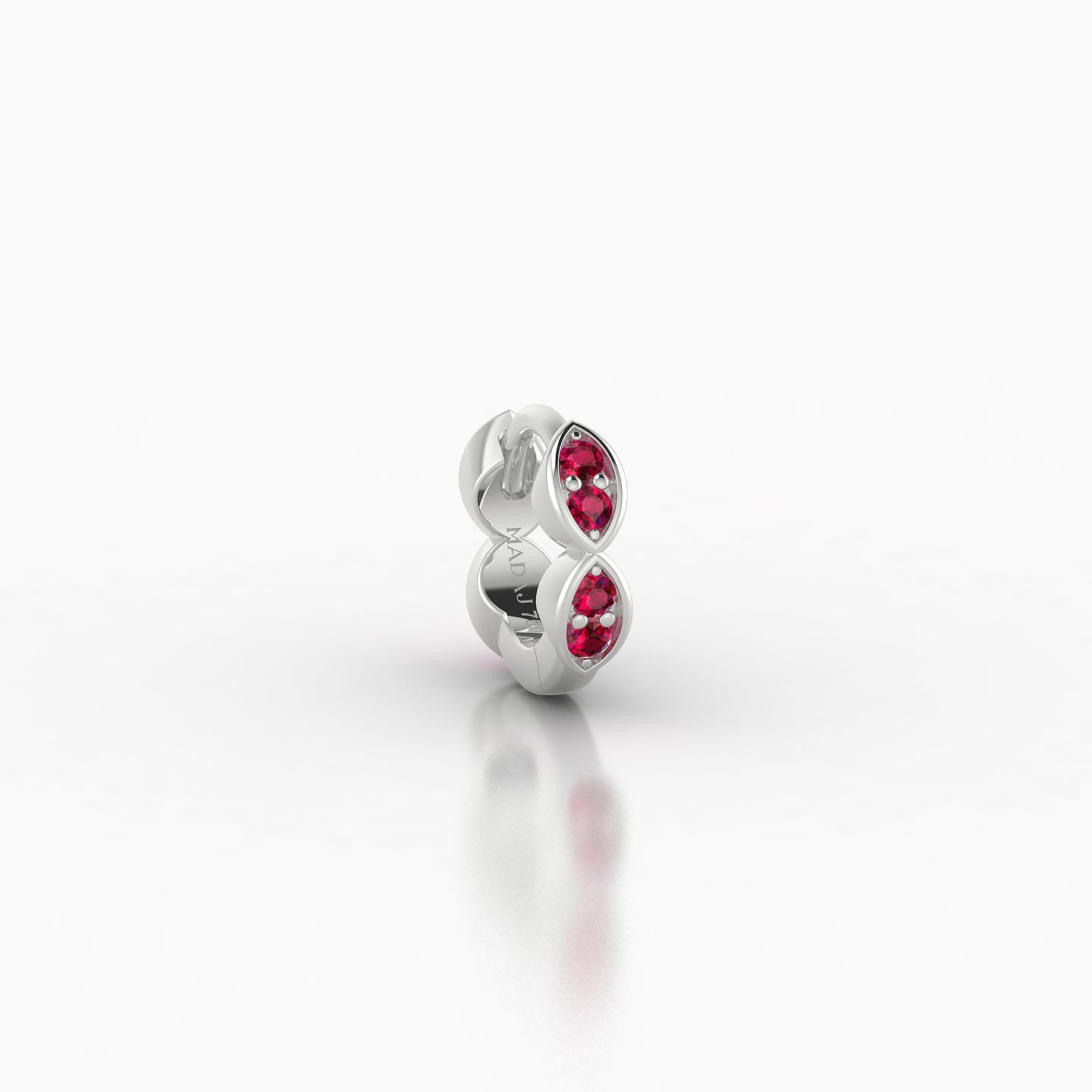 Hathor | 18k White Gold 5 mm Ruby Hoop Piercing