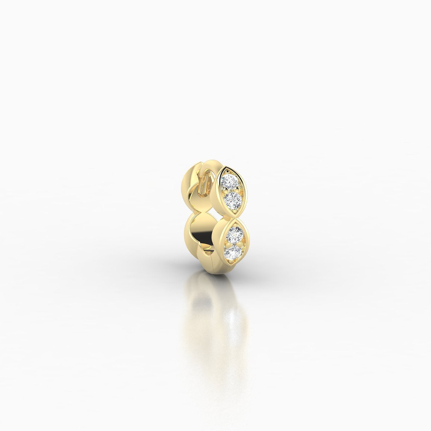 Hathor | 18k Yellow Gold 5 mm Diamond Hoop Piercing