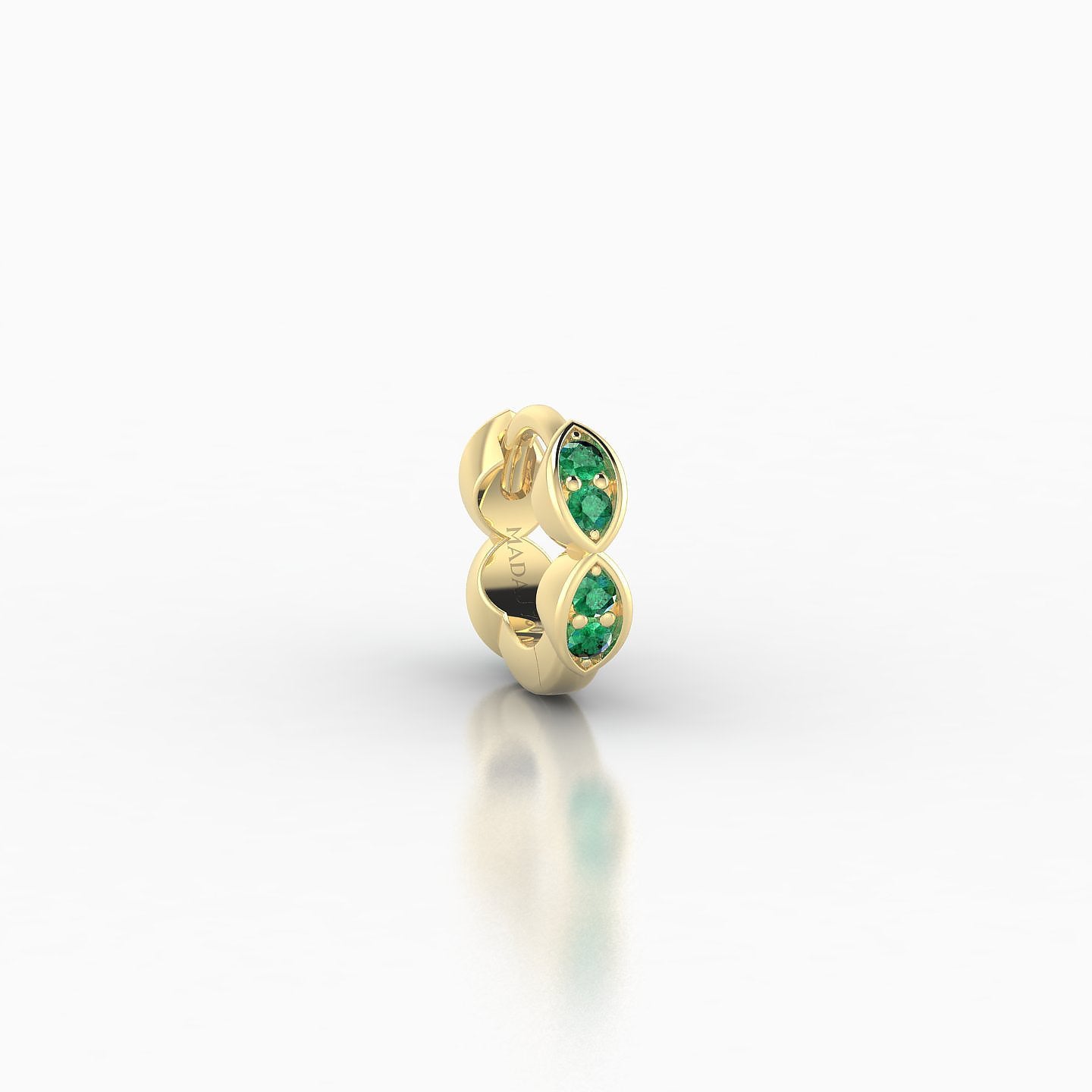 Hathor | 18k Yellow Gold 5 mm Emerald Hoop Piercing