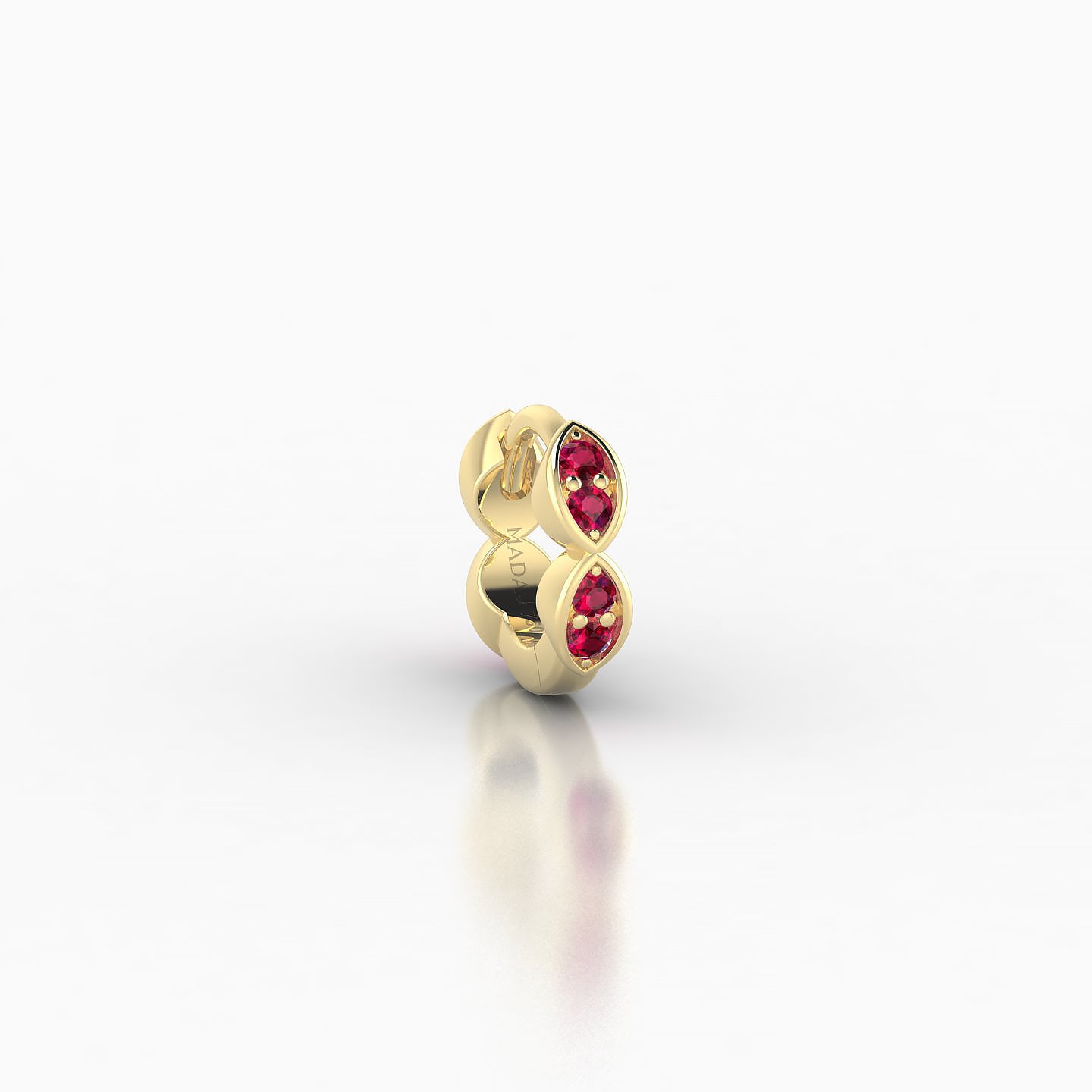 Hathor | 18k Yellow Gold 5 mm Ruby Hoop Piercing