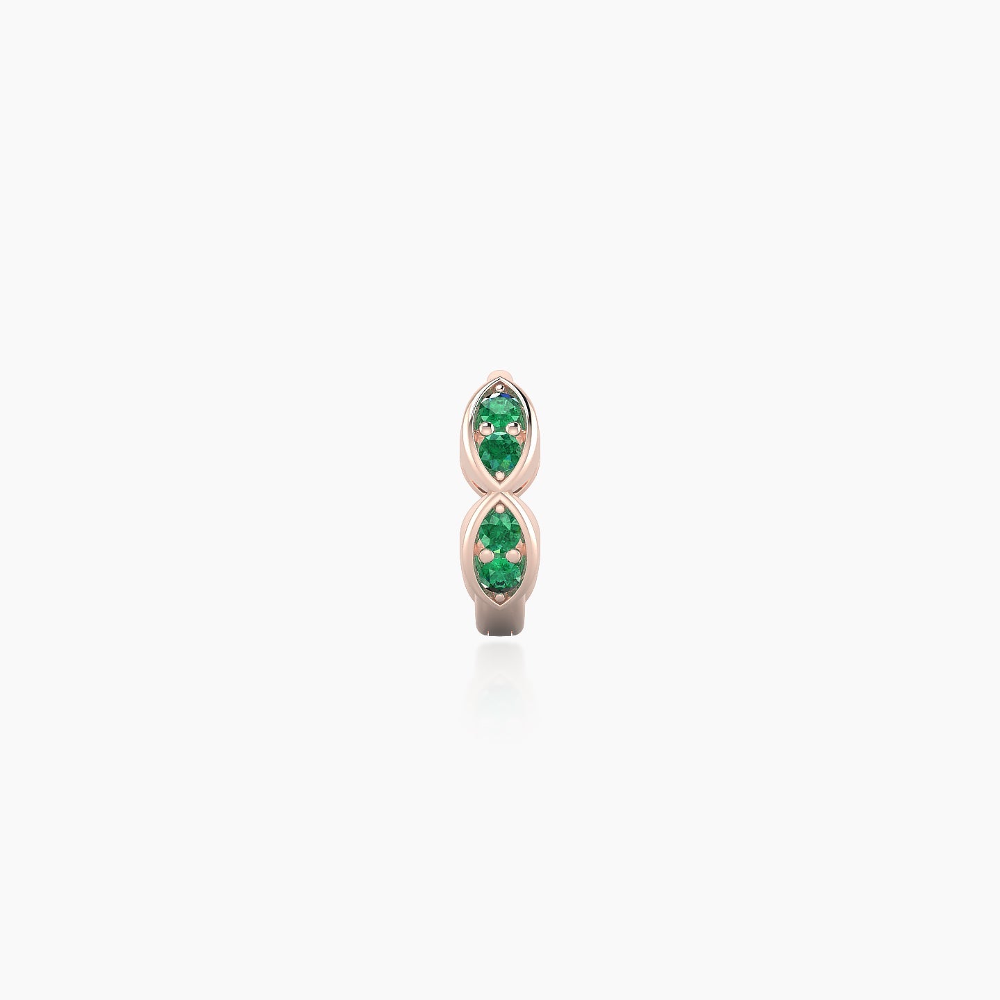 Hathor | 18k Rose Gold 5 mm Emerald Hoop Piercing