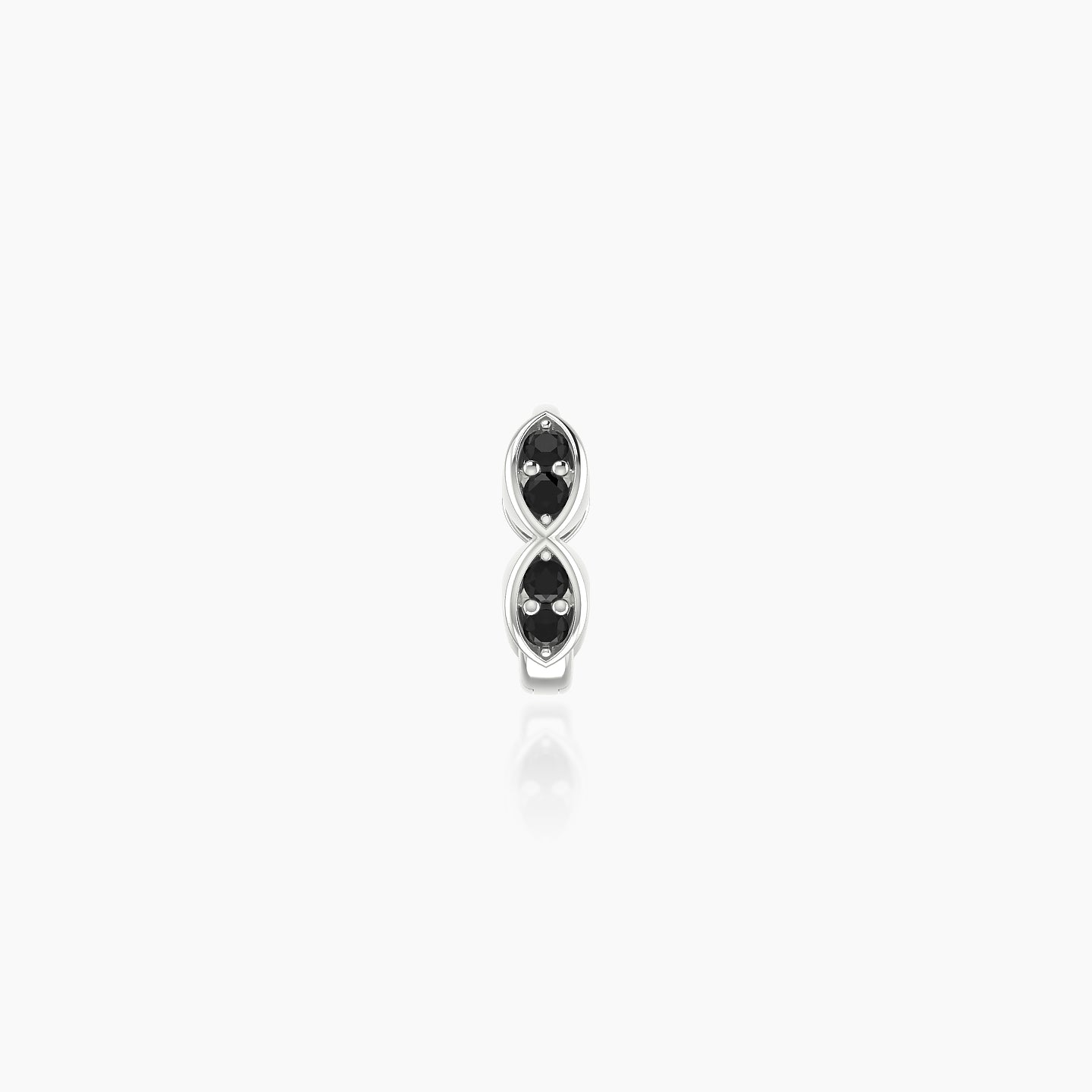 Hathor | 18k White Gold 5 mm Black Diamond Hoop Piercing