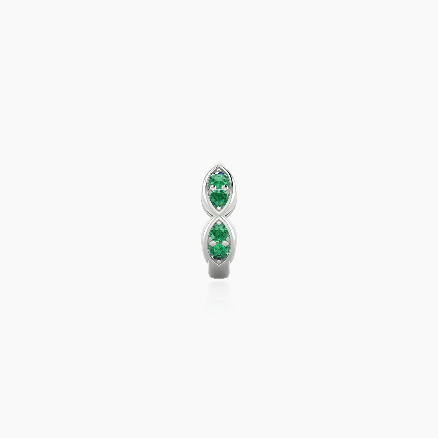 Hathor | 18k White Gold 5 mm Emerald Hoop Piercing