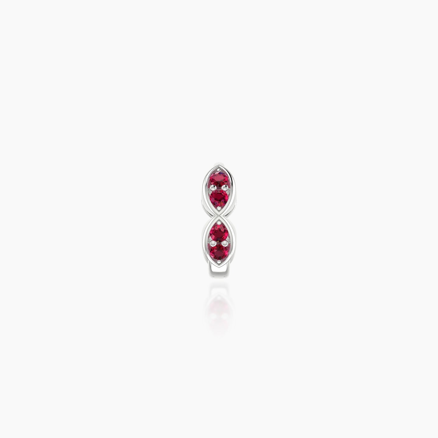 Hathor | 18k White Gold 5 mm Ruby Hoop Piercing