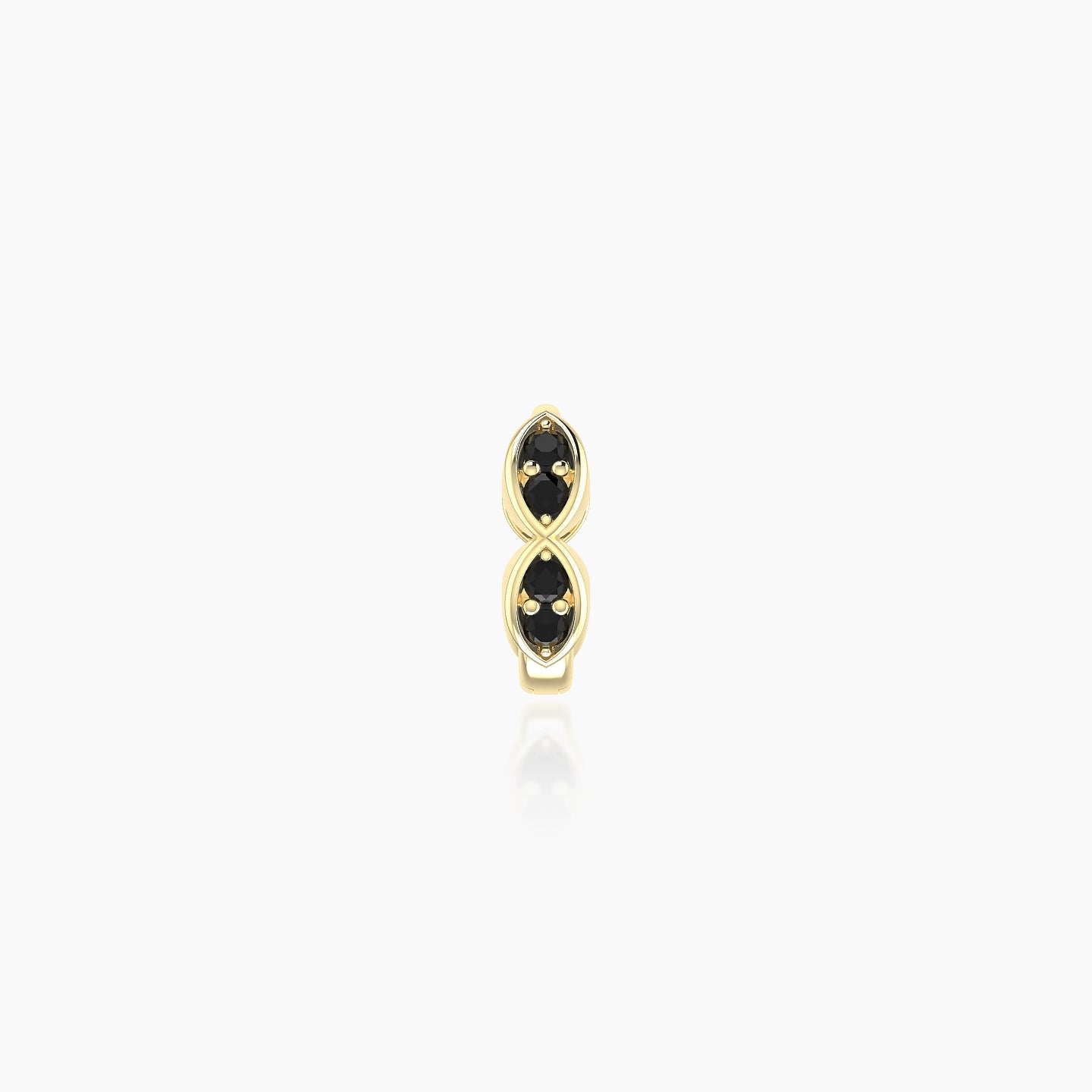 Hathor | 18k Yellow Gold 5 mm Black Diamond Hoop Piercing