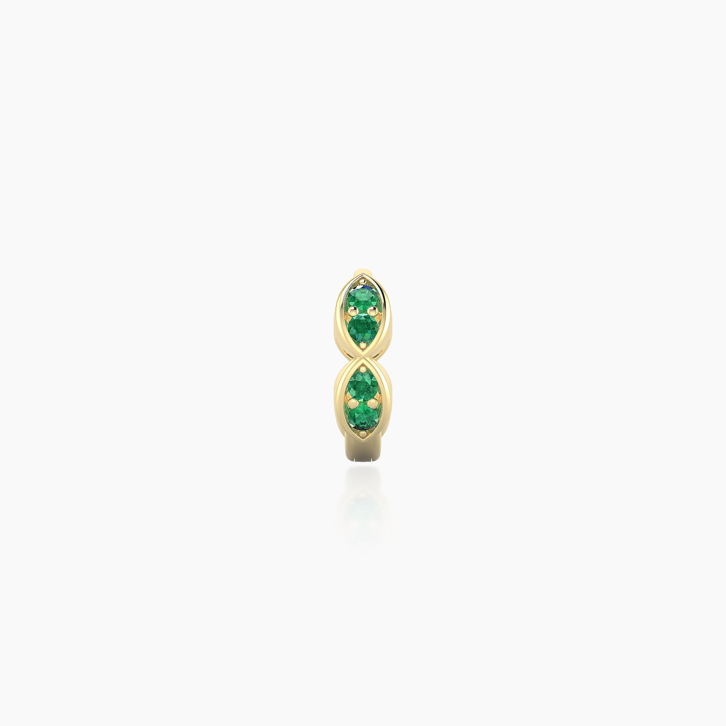 Hathor | 18k Yellow Gold 5 mm Emerald Hoop Piercing