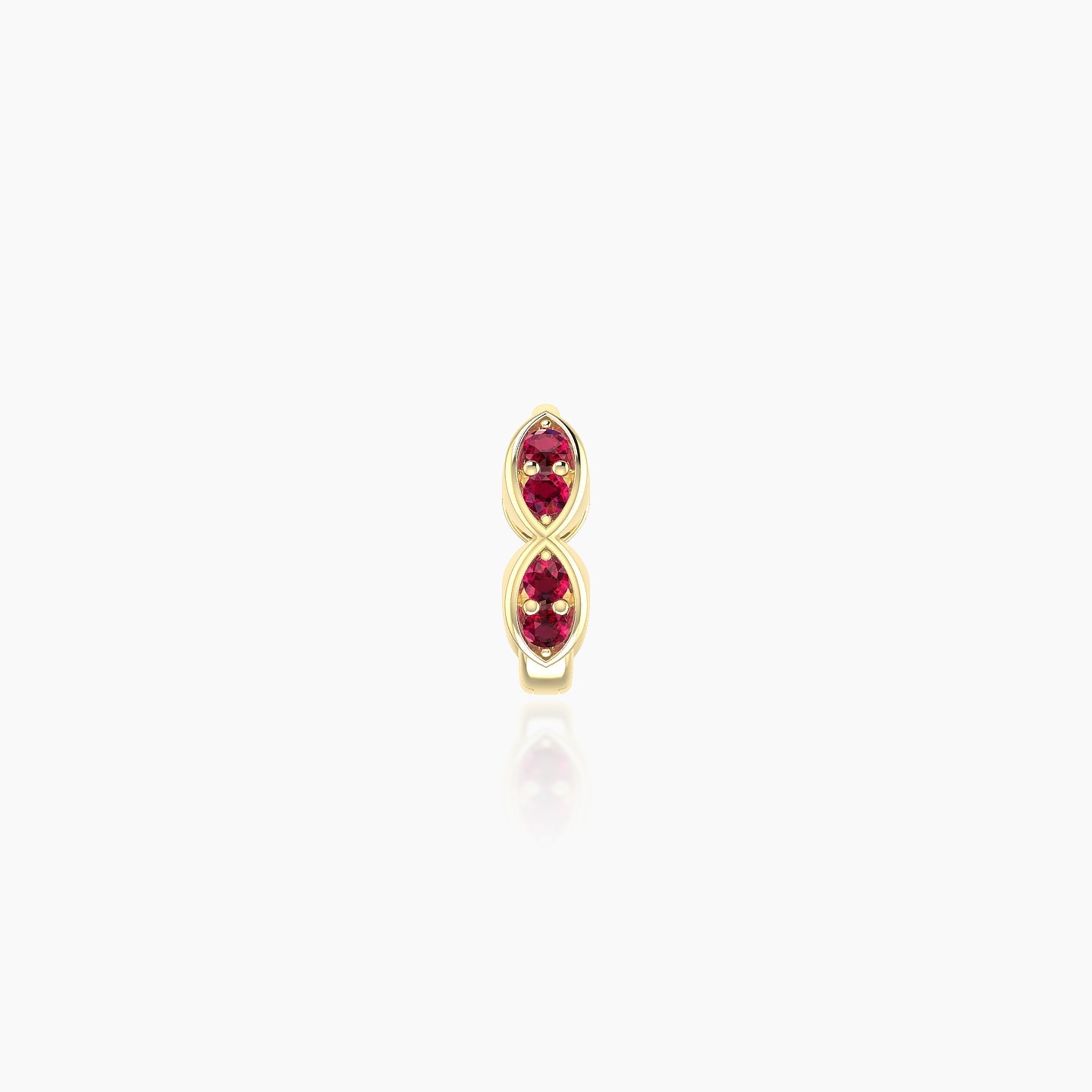 Hathor | 18k Yellow Gold 5 mm Ruby Hoop Piercing