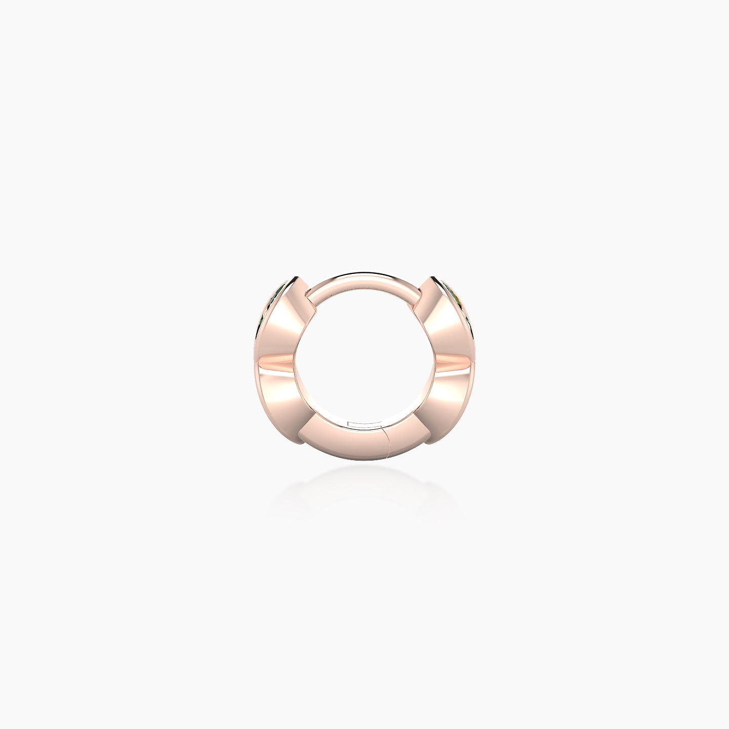 Hathor | 18k Rose Gold 5 mm Emerald Hoop Piercing