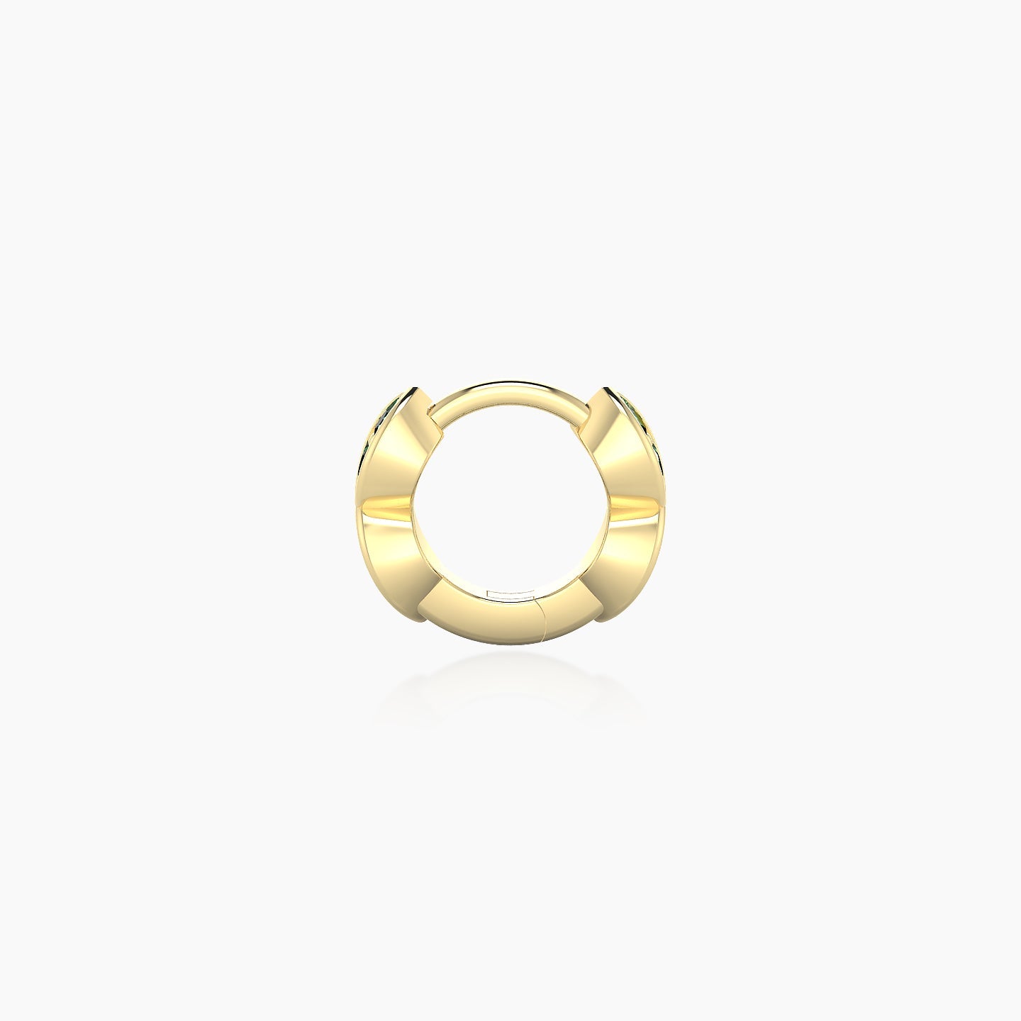 Hathor | 18k Yellow Gold 5 mm Emerald Hoop Piercing