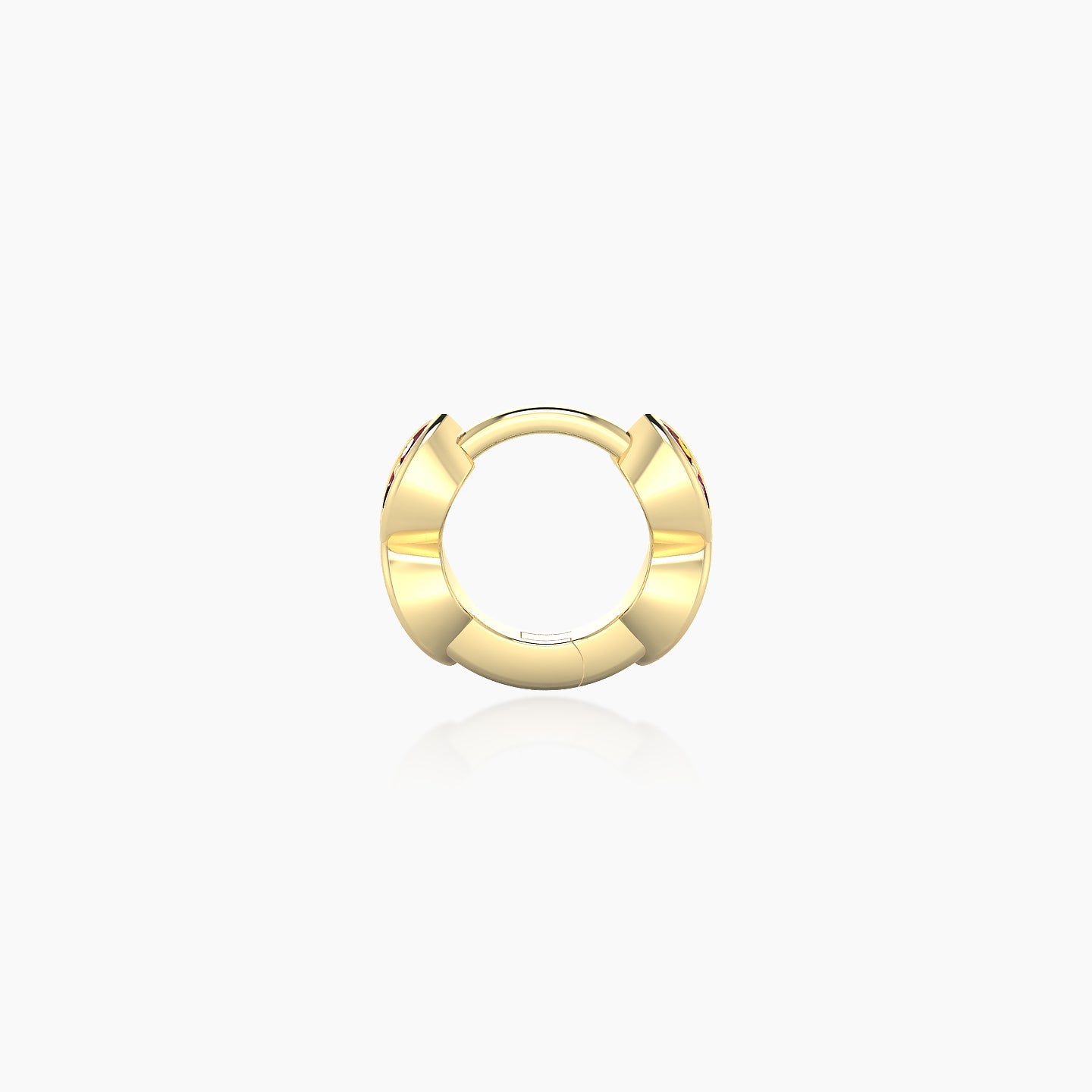 Hathor | 18k Yellow Gold 5 mm Ruby Hoop Piercing