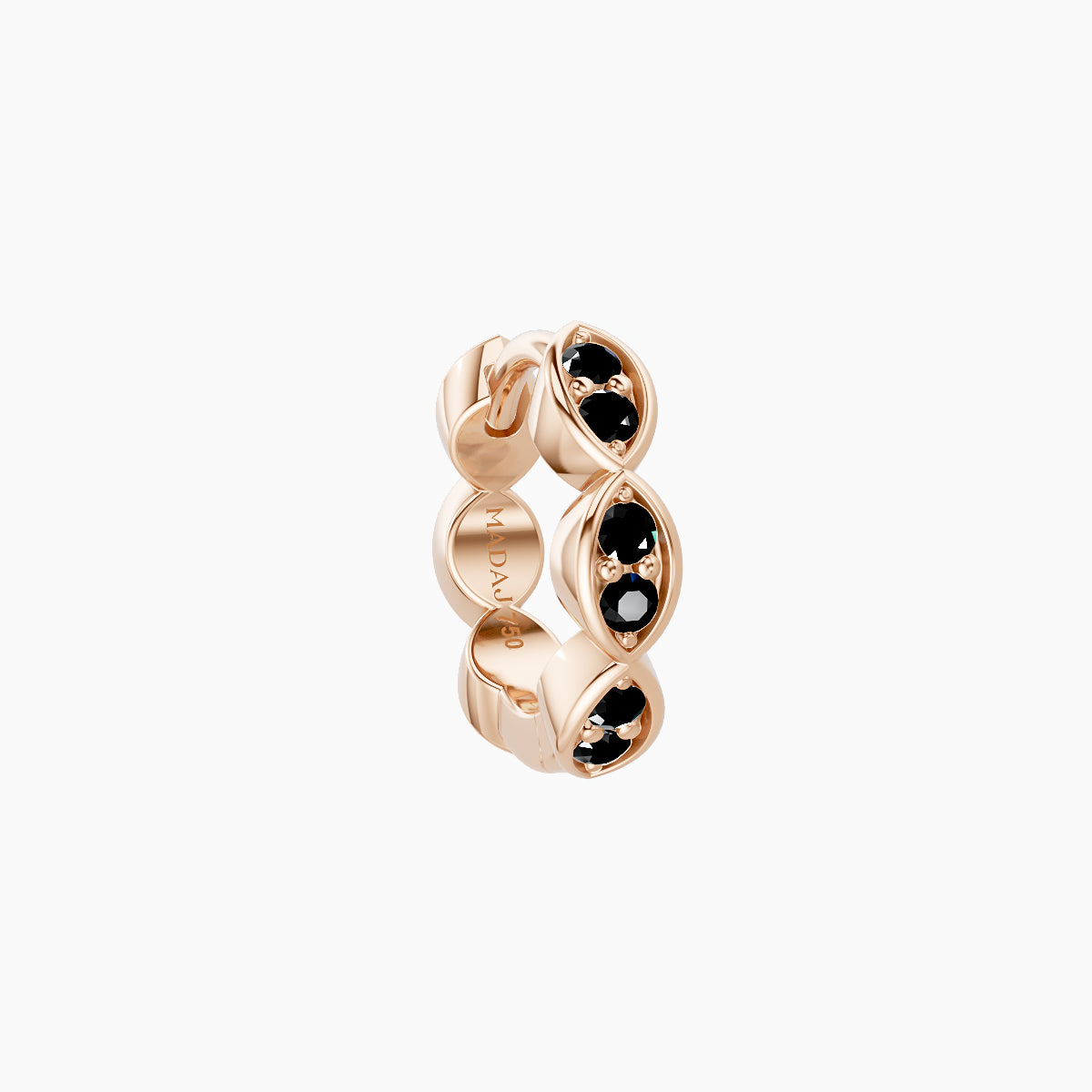 Hathor | 18k Rose Gold 6.5 mm Black Diamond Hoop Piercing