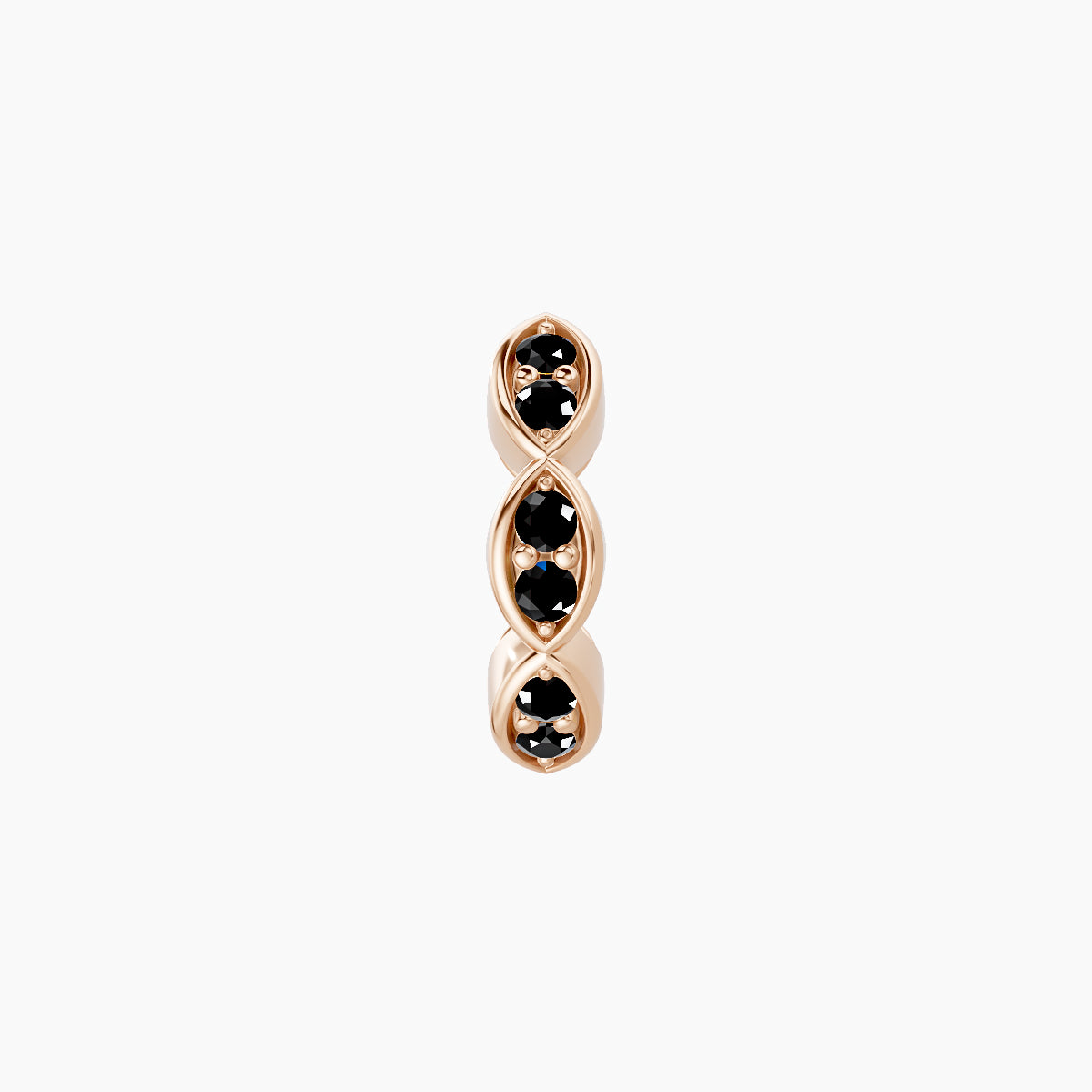 Hathor | 18k Rose Gold 6.5 mm Black Diamond Hoop Piercing