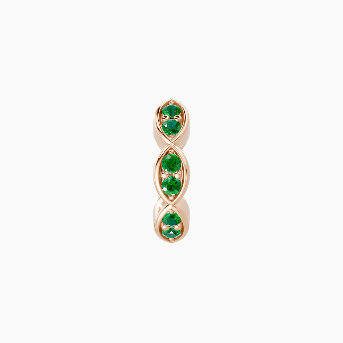 Hathor | 18k Rose Gold 6.5 mm Emerald Hoop Piercing