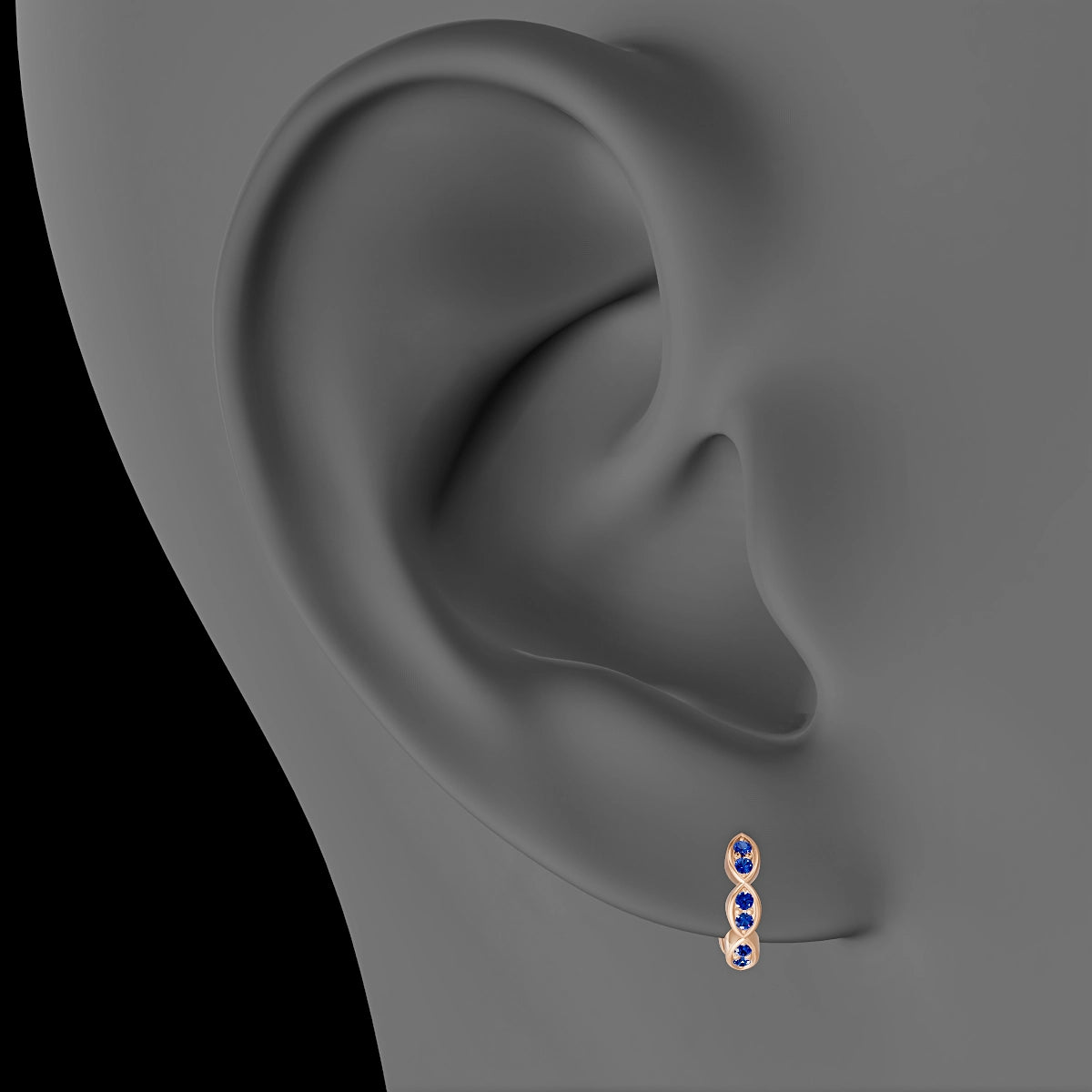 Hathor | 18k Rose Gold 6.5 mm Sapphire Hoop Piercing