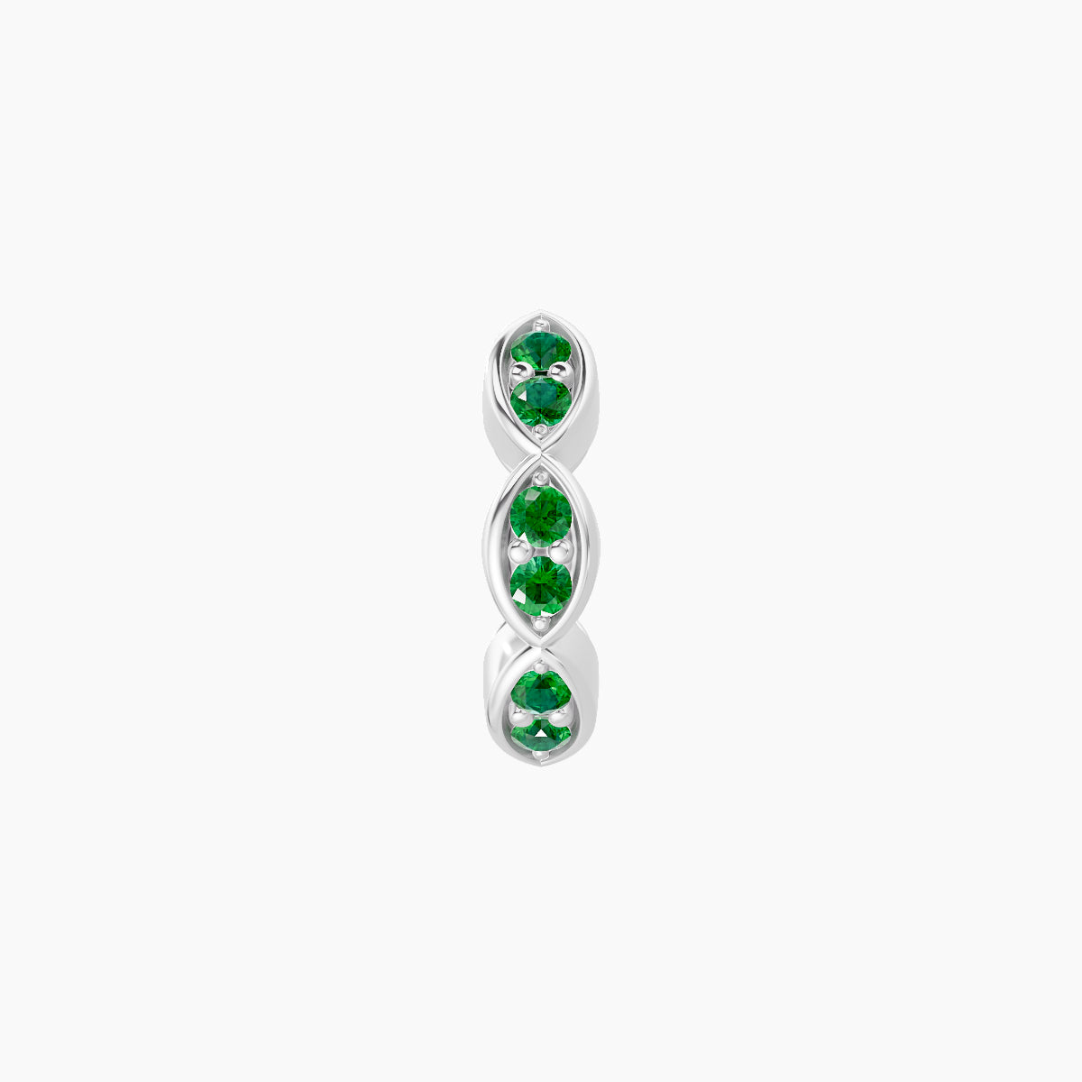 Hathor | 18k White Gold 6.5 mm Emerald Hoop Piercing