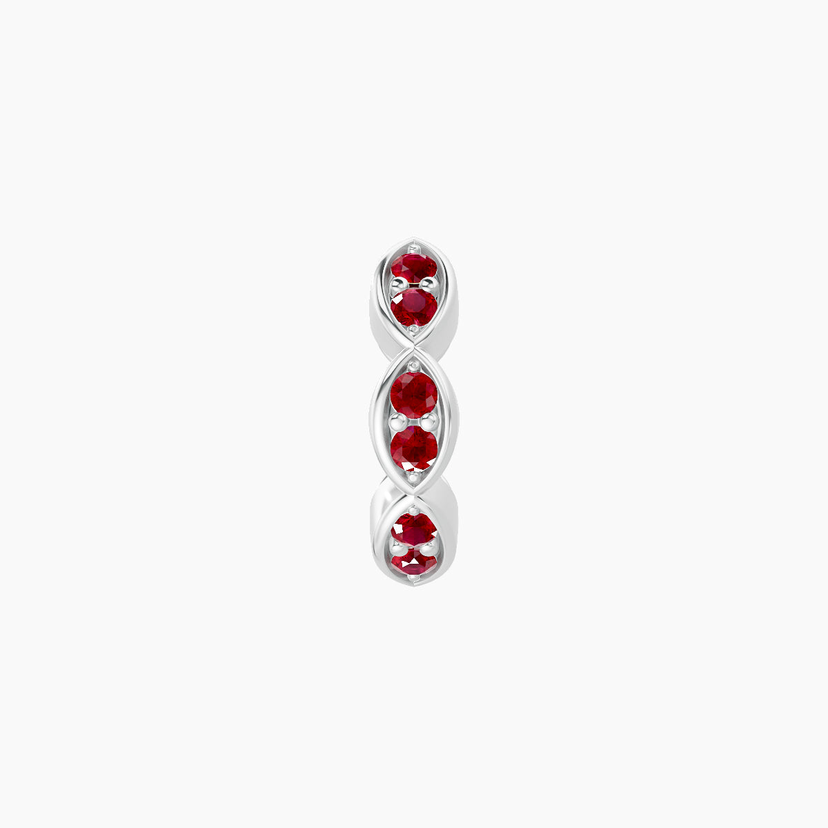 Hathor | 18k White Gold 6.5 mm Ruby Hoop Piercing