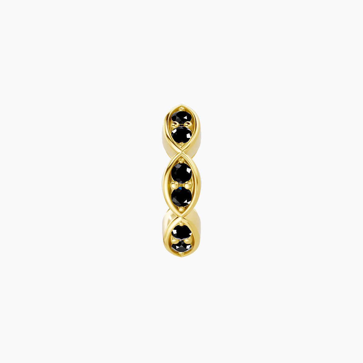 Hathor | 18k Yellow Gold 6.5 mm Black Diamond Hoop Piercing