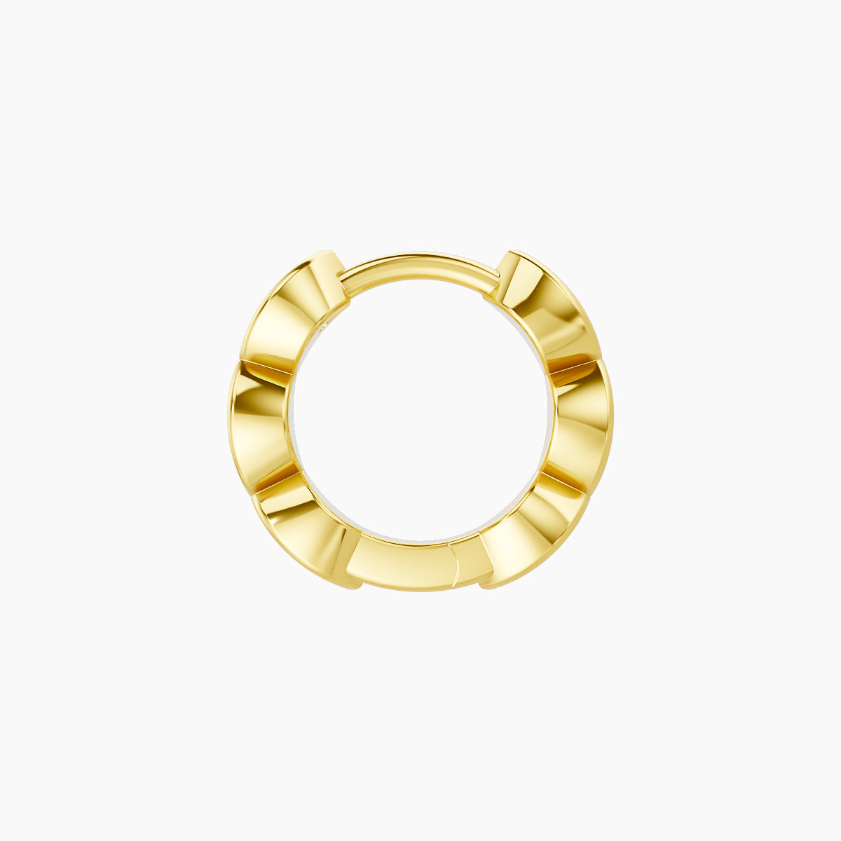 Hathor | 18k Yellow Gold 6.5 mm Black Diamond Hoop Piercing