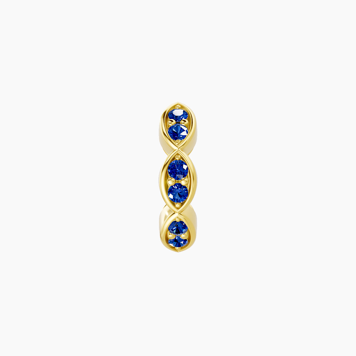 Hathor | 18k Yellow Gold 6.5 mm Sapphire Hoop Piercing