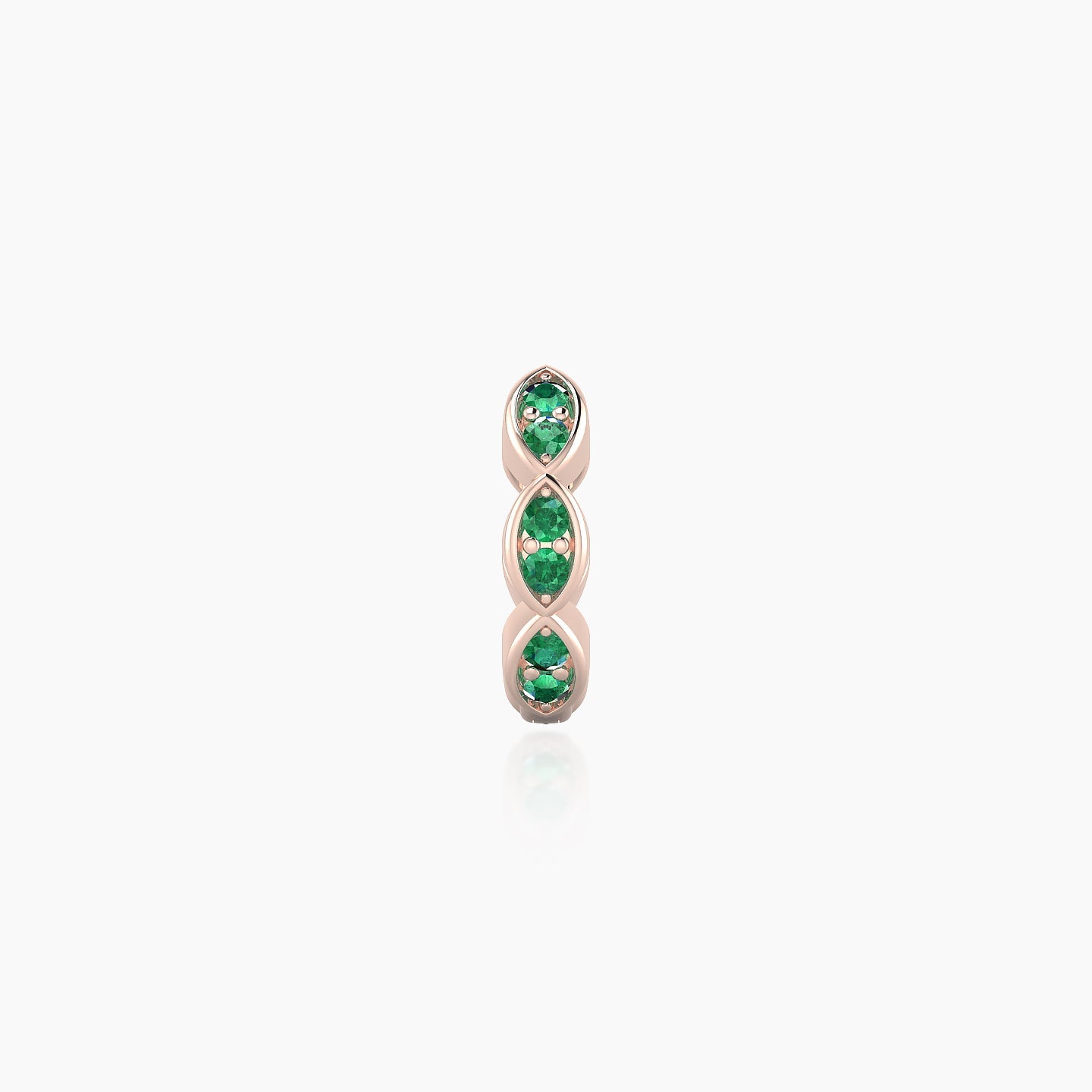 Hathor | 18k Rose Gold 6.5 mm Emerald Hoop Piercing