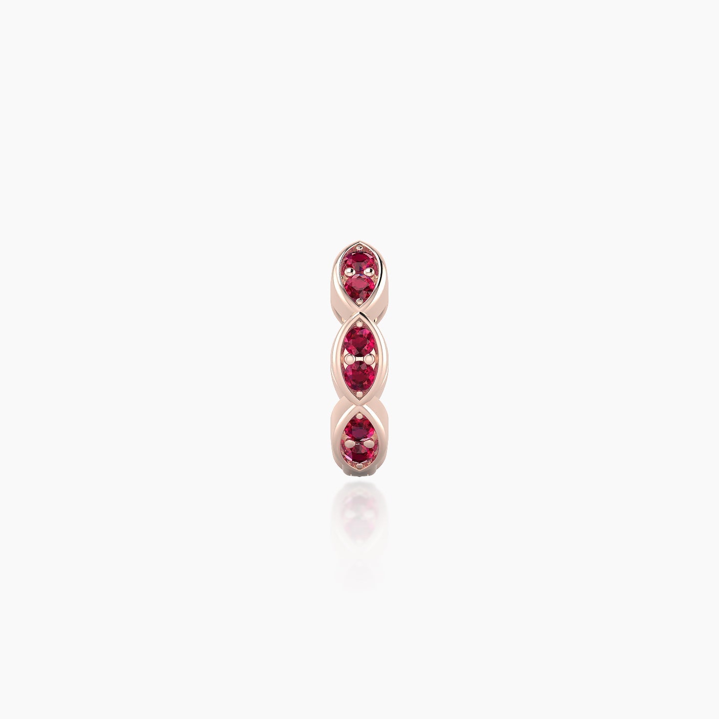 Hathor | 18k Rose Gold 6.5 mm Ruby Hoop Piercing