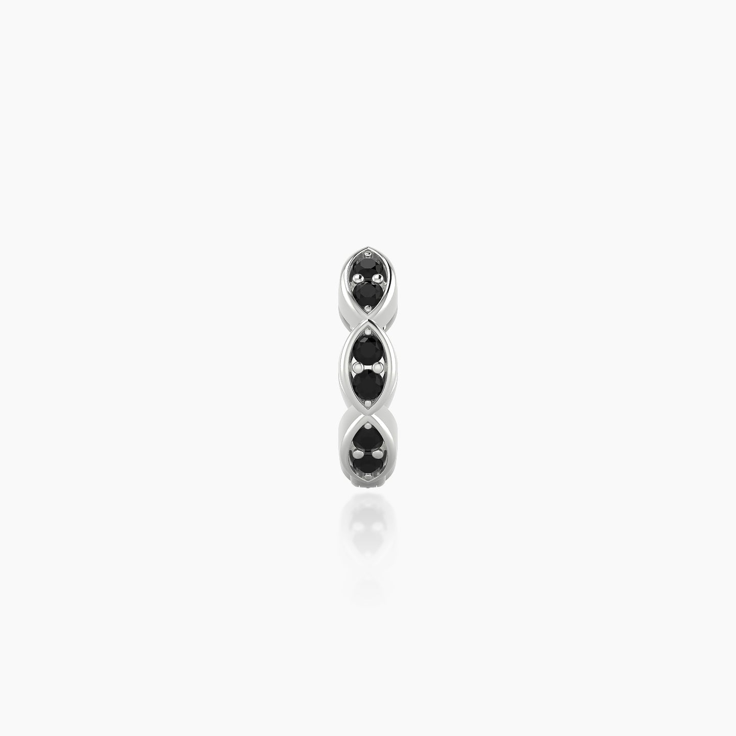 Hathor | 18k White Gold 6.5 mm Black Diamond Hoop Piercing