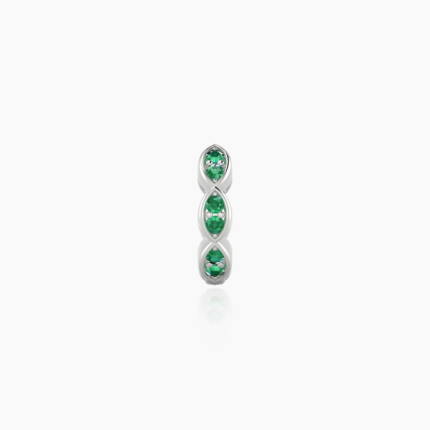 Hathor | 18k White Gold 6.5 mm Emerald Hoop Piercing