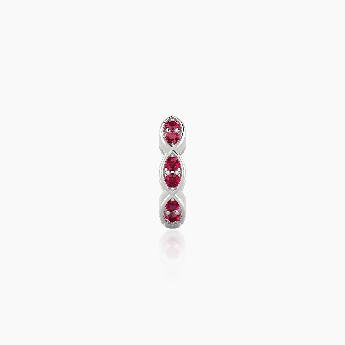 Hathor | 18k White Gold 6.5 mm Ruby Hoop Piercing