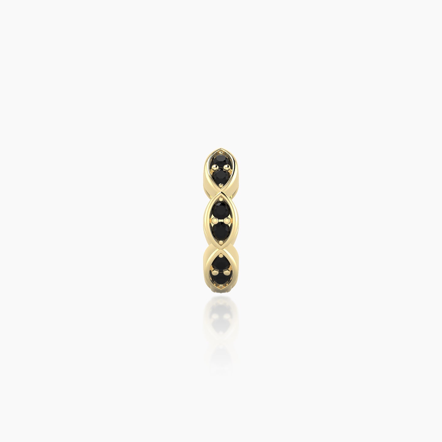 Hathor | 18k Yellow Gold 6.5 mm Black Diamond Hoop Piercing