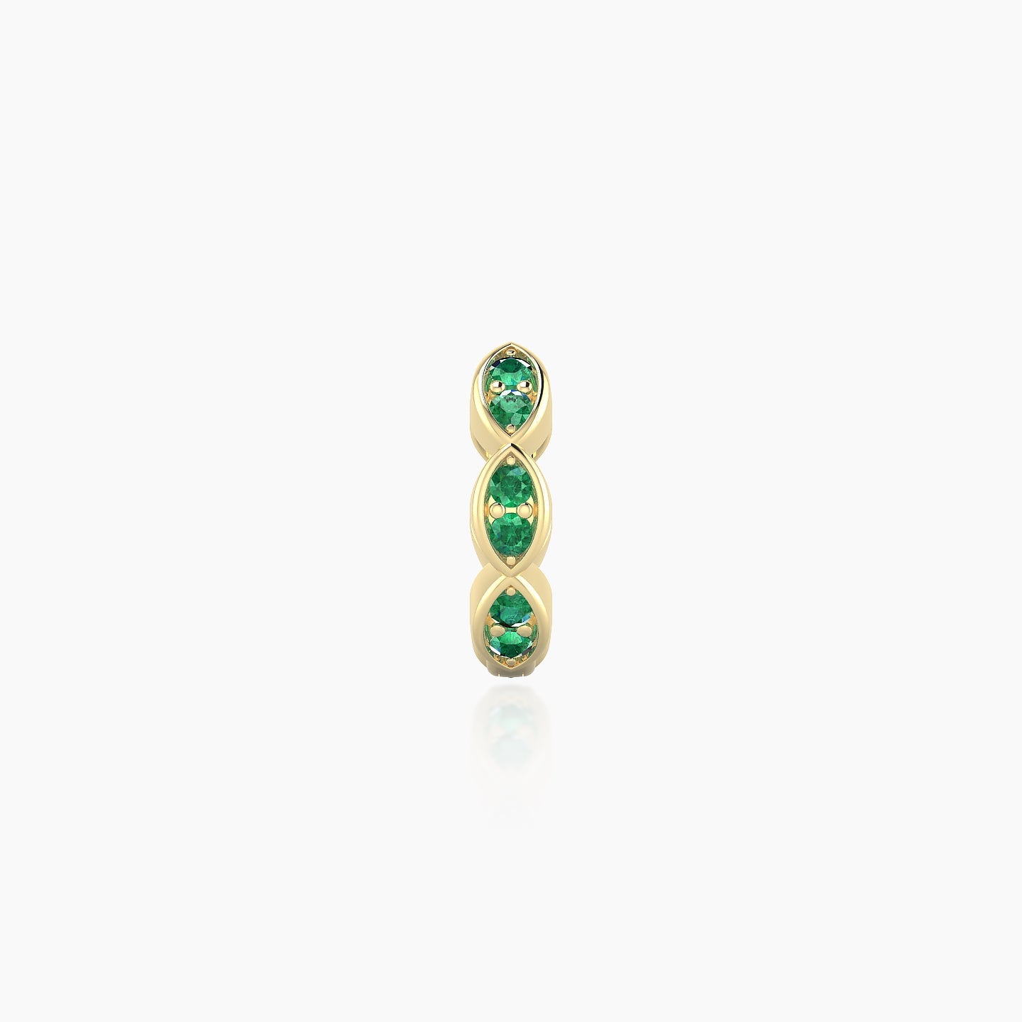 Hathor | 18k Yellow Gold 6.5 mm Emerald Hoop Piercing