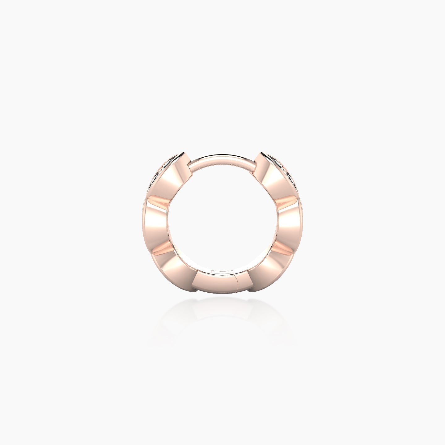 Hathor | 18k Rose Gold 6.5 mm Black Diamond Hoop Piercing