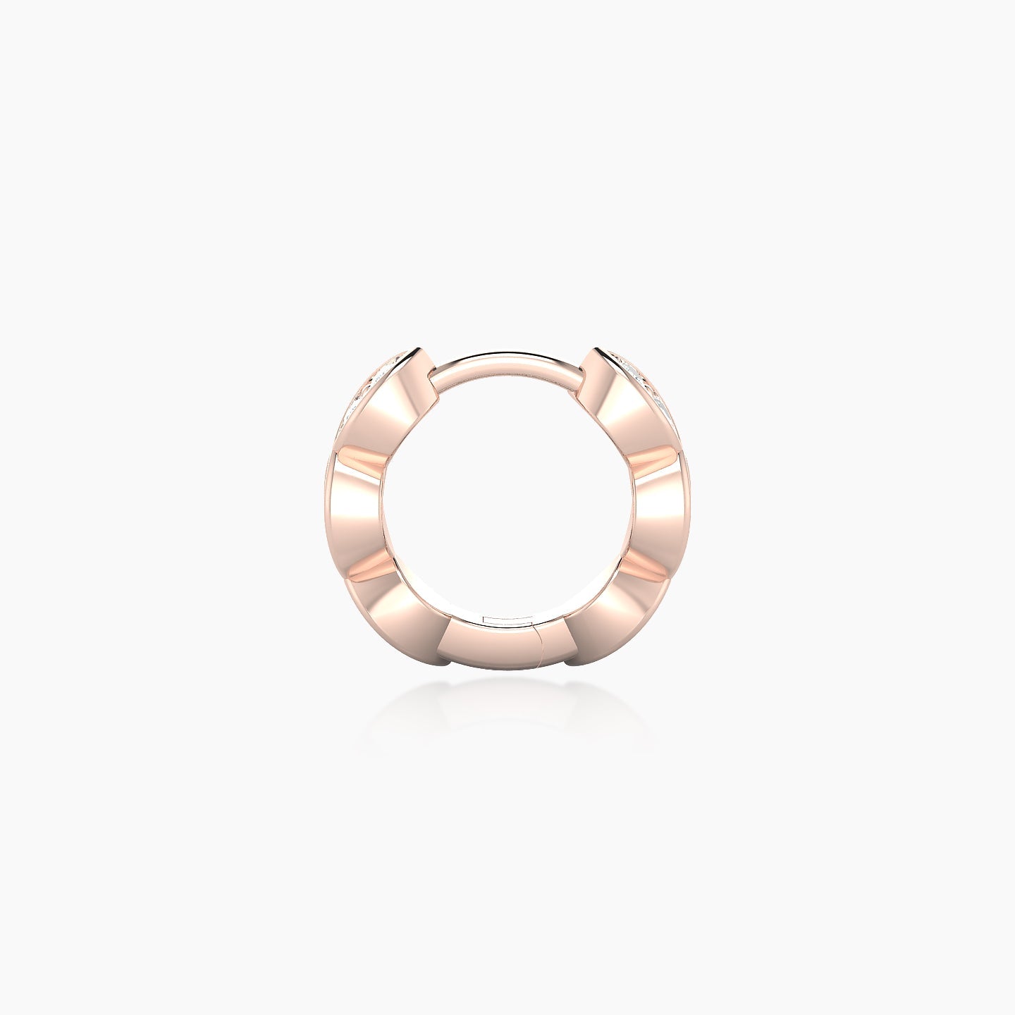 Hathor | 18k Rose Gold 6.5 mm Diamond Hoop Piercing