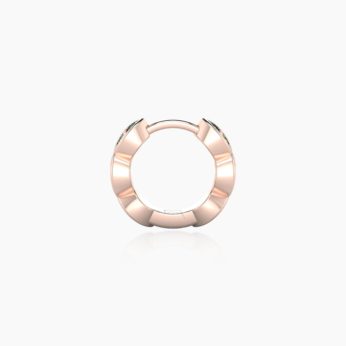 Hathor | 18k Rose Gold 6.5 mm Emerald Hoop Piercing