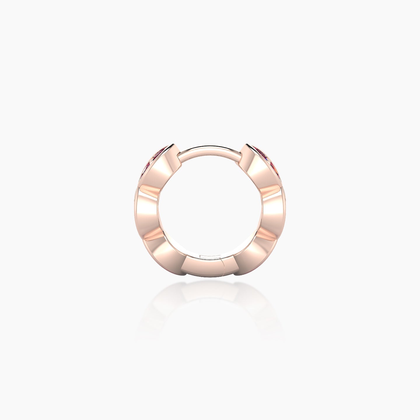 Hathor | 18k Rose Gold 6.5 mm Ruby Hoop Piercing