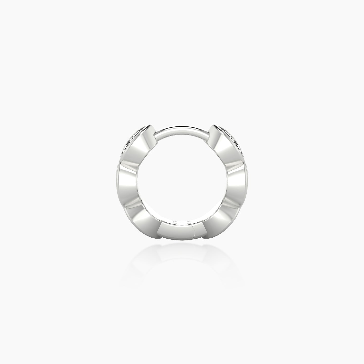 Hathor | 18k White Gold 6.5 mm Black Diamond Hoop Piercing