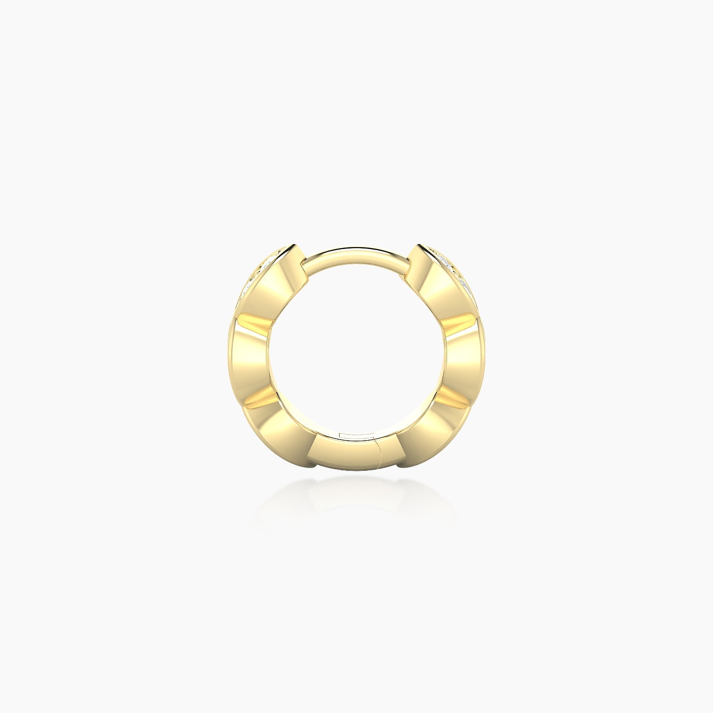 Hathor | 18k Yellow Gold 6.5 mm Diamond Hoop Piercing