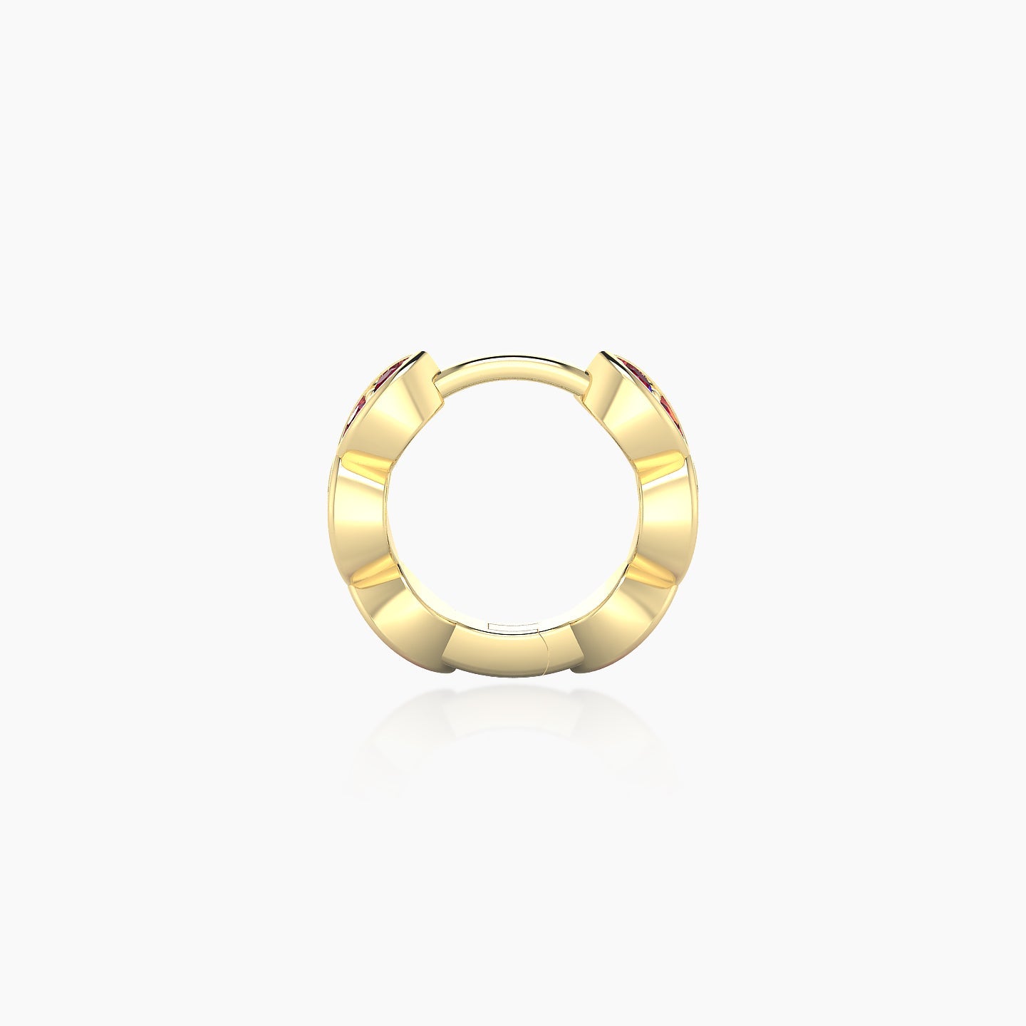 Hathor | 18k Yellow Gold 6.5 mm Ruby Hoop Piercing