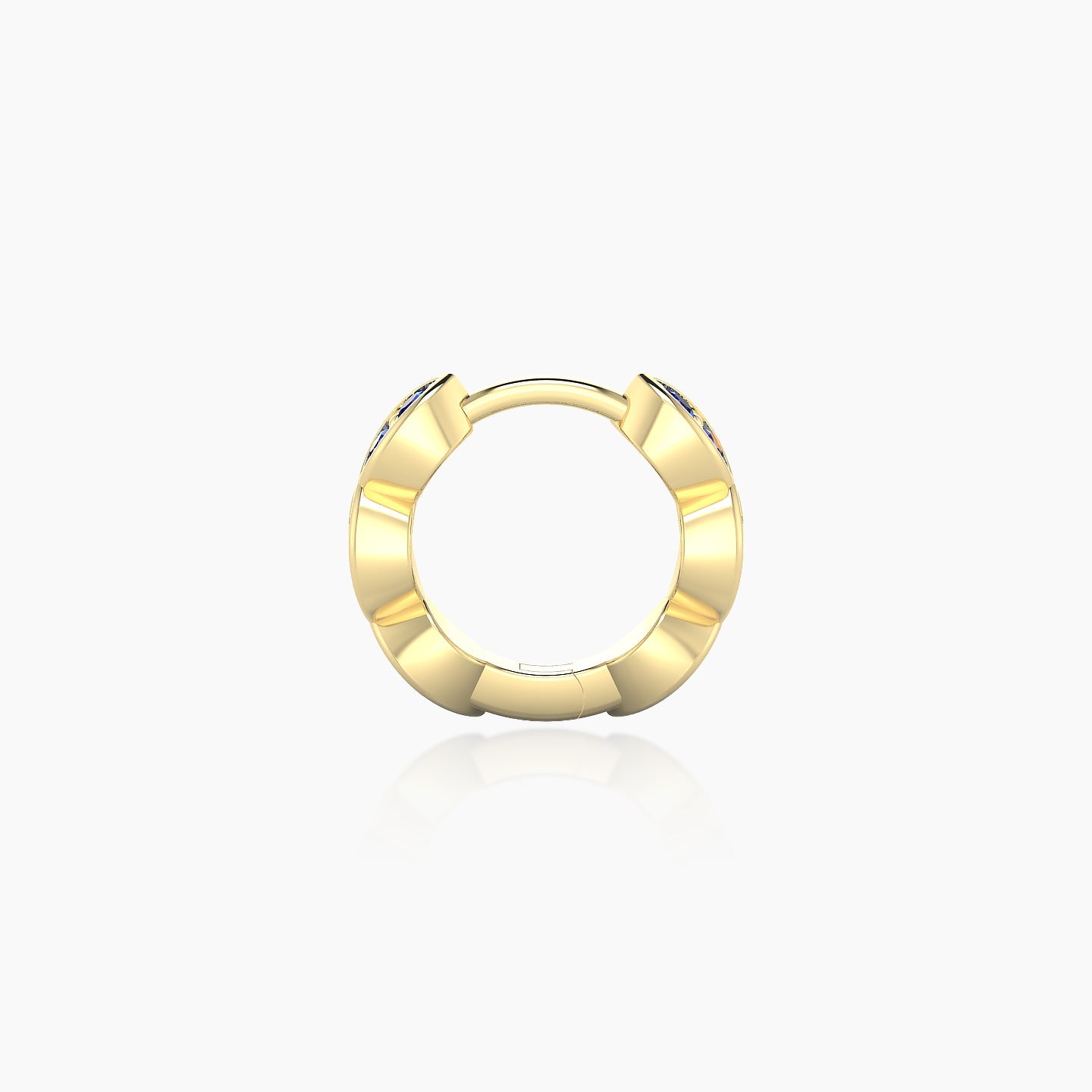 Hathor | 18k Yellow Gold 6.5 mm Sapphire Hoop Piercing