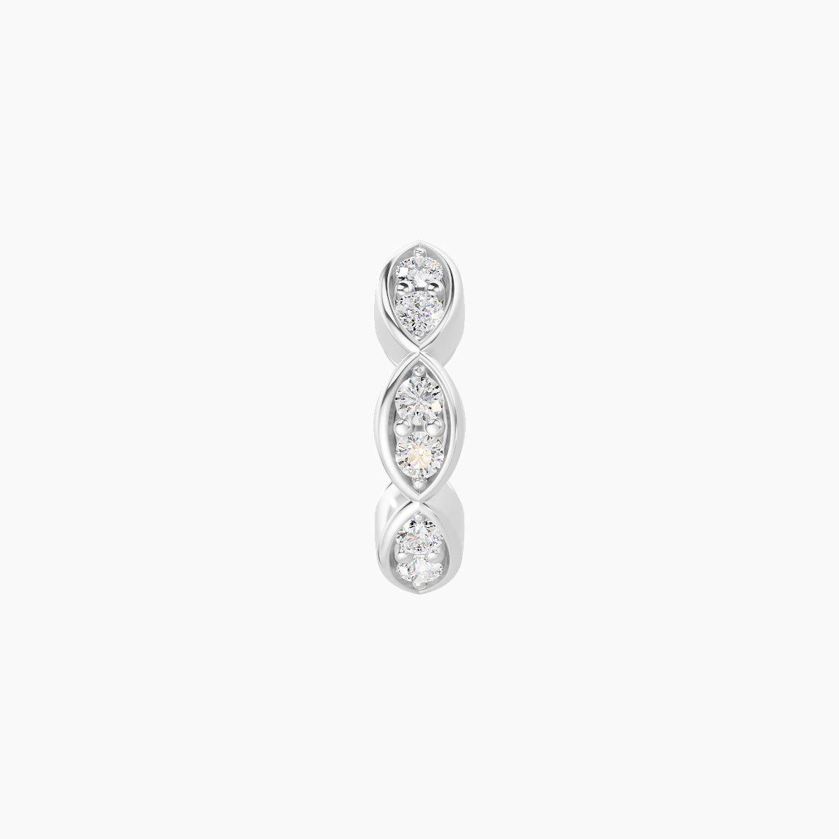 Hathor | 18k White Gold 6.5 mm Diamond Nose Ring Piercing