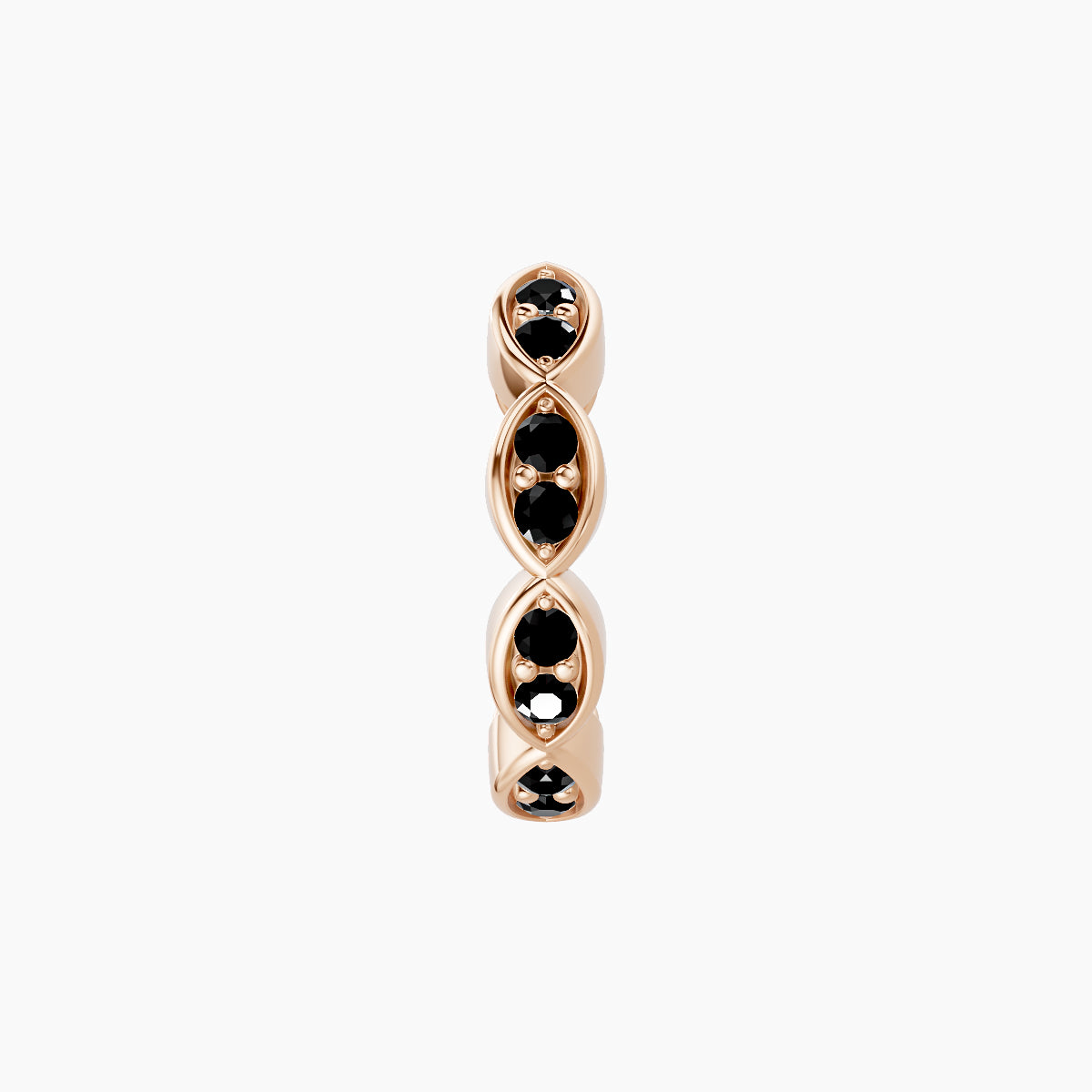 Hathor | 18k Rose Gold 8 mm Black Diamond Hoop Piercing