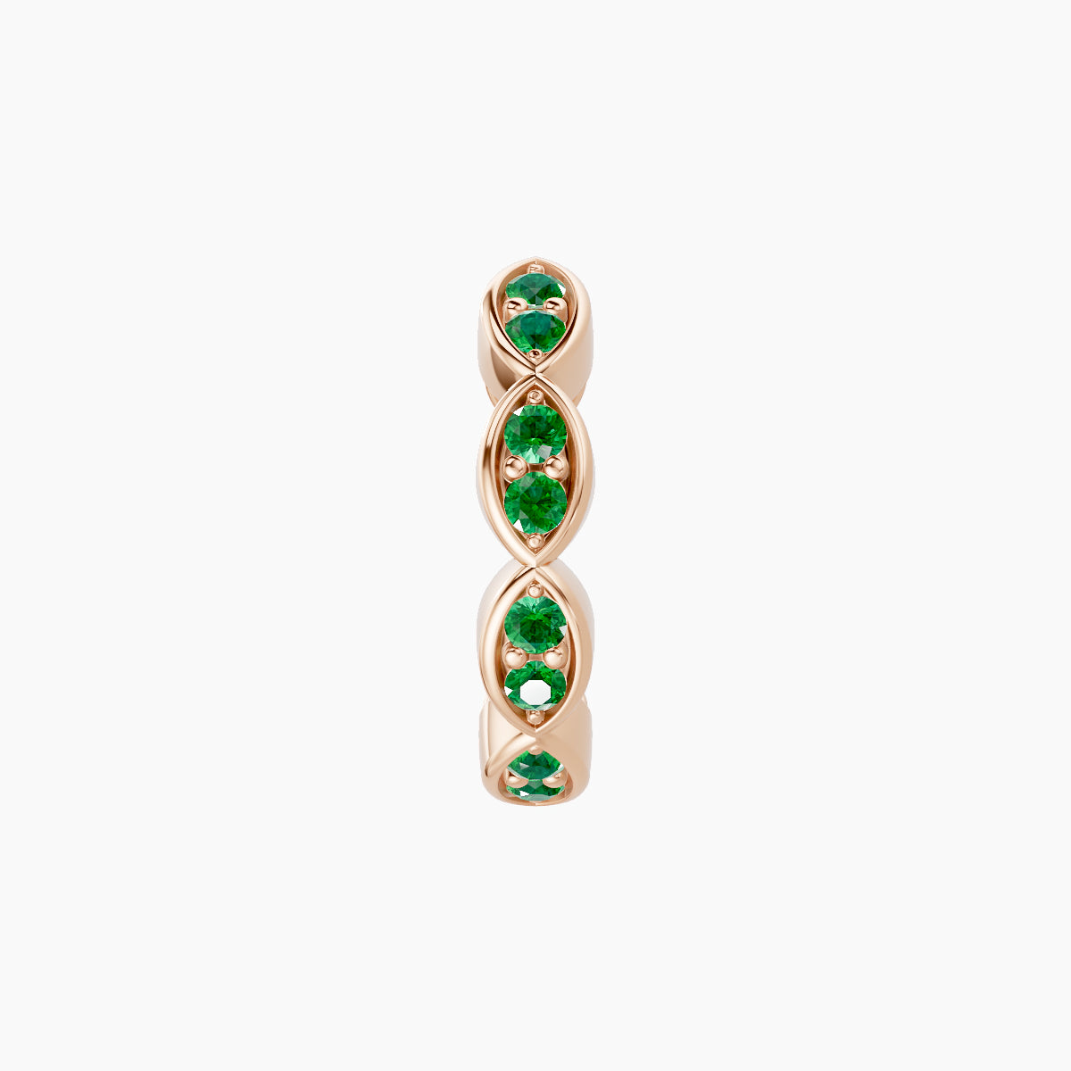 Hathor | 18k Rose Gold 8 mm Emerald Hoop Piercing