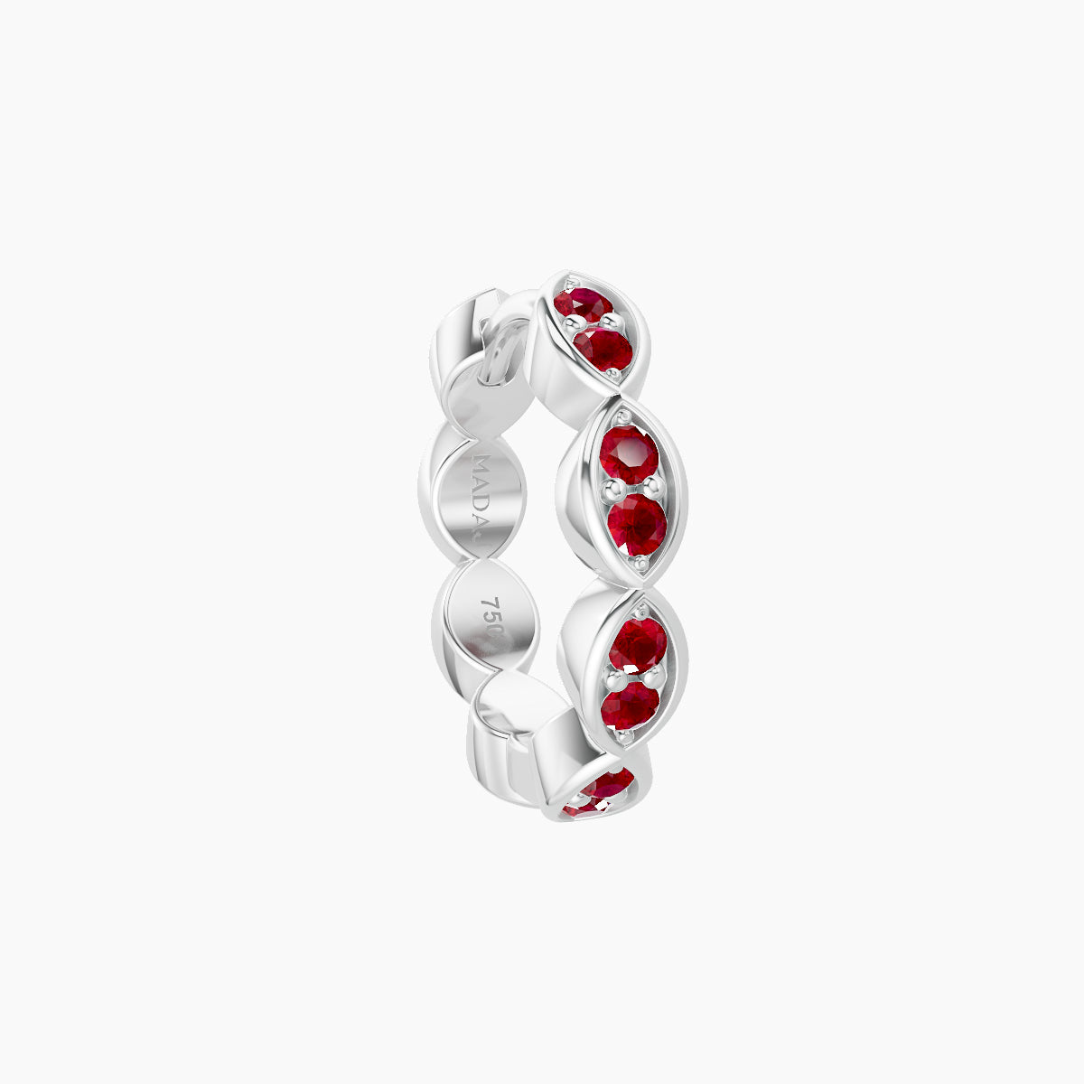 Hathor | 18k White Gold 8 mm Ruby Hoop Piercing