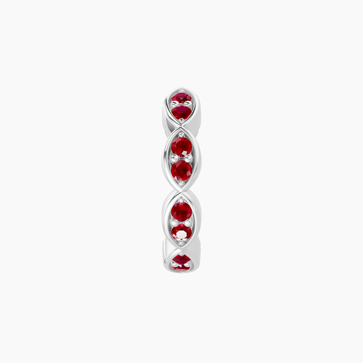 Hathor | 18k White Gold 8 mm Ruby Hoop Piercing
