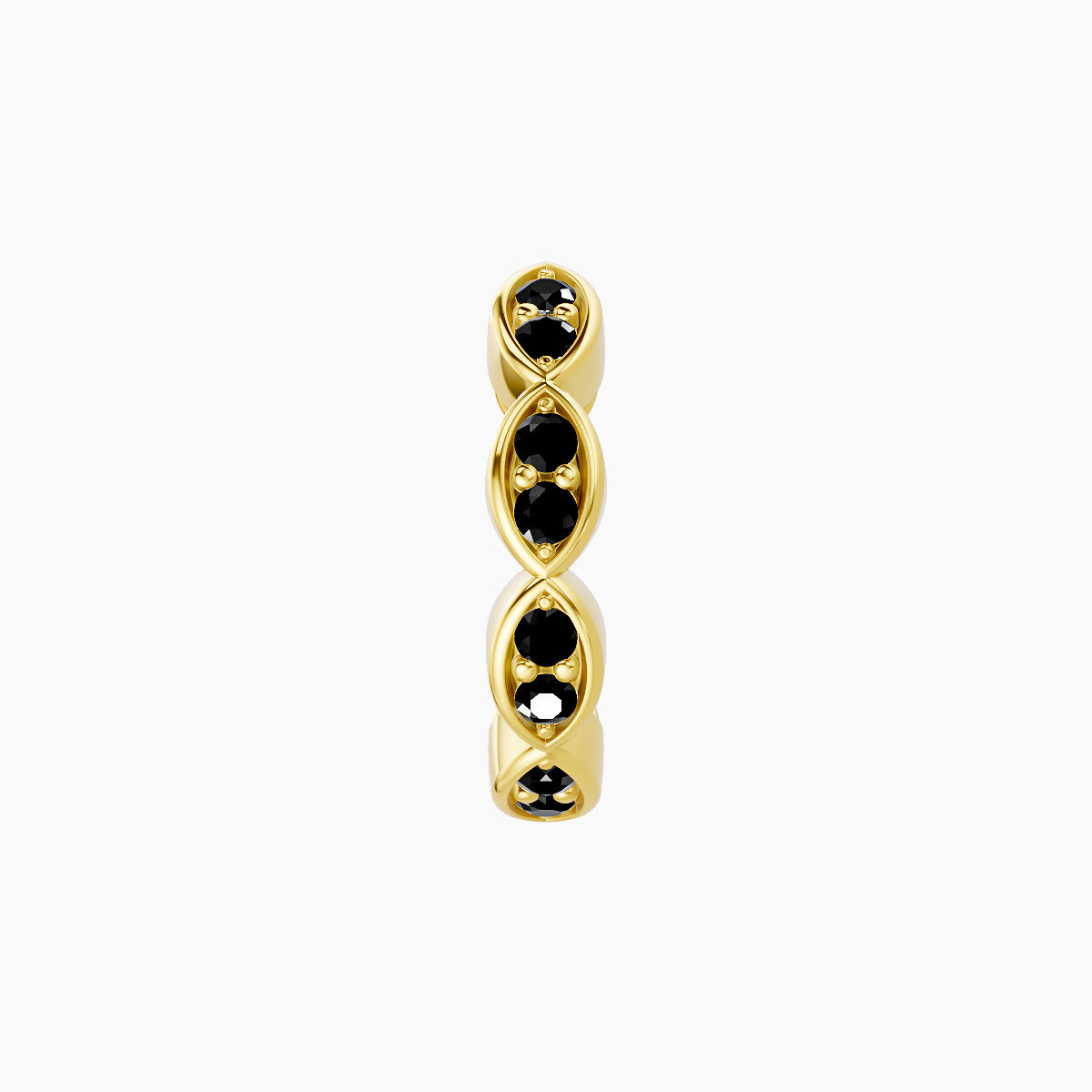Hathor | 18k Yellow Gold 8 mm Black Diamond Hoop Piercing
