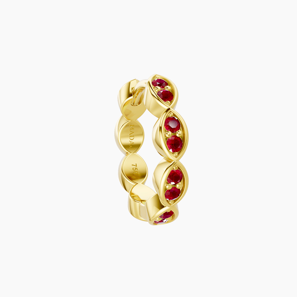 Hathor | 18k Yellow Gold 8 mm Ruby Hoop Piercing