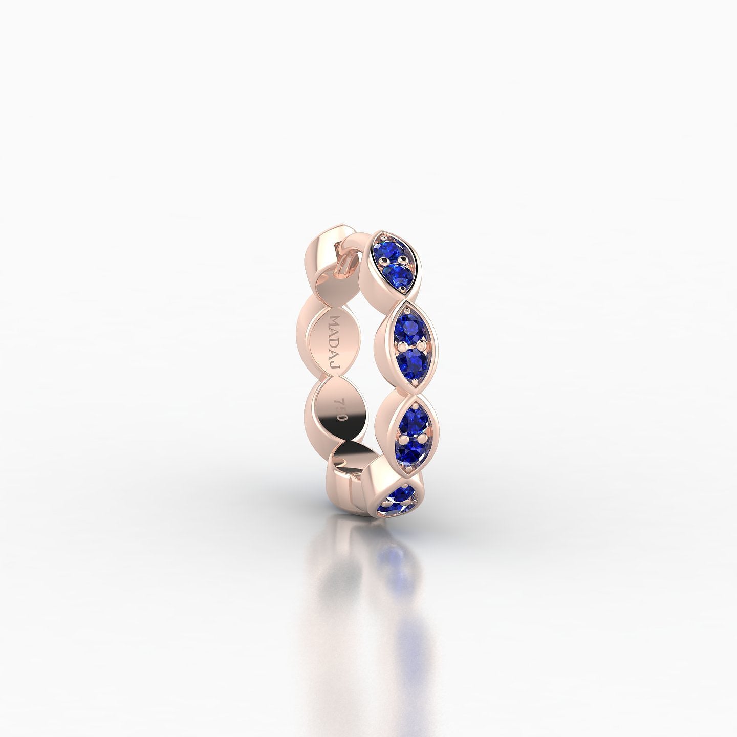 Hathor | 18k Rose Gold 8 mm Sapphire Hoop Piercing