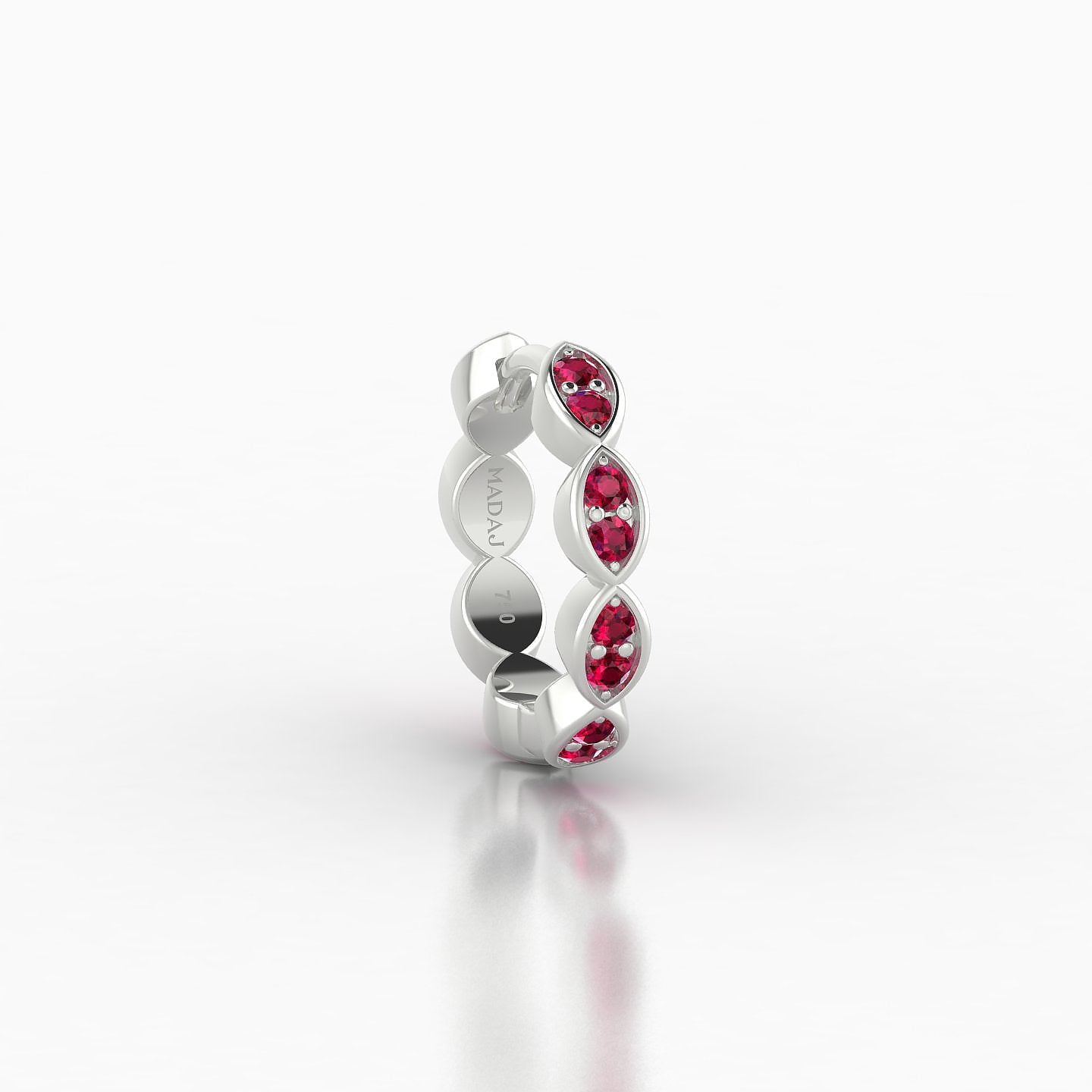 Hathor | 18k White Gold 8 mm Ruby Hoop Piercing