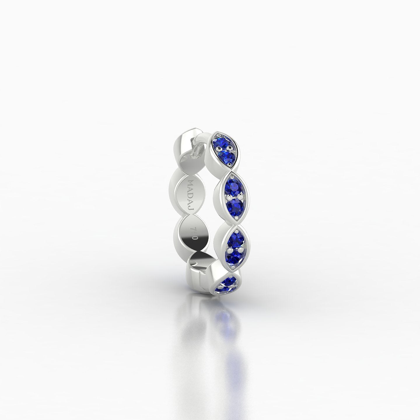 Hathor | 18k White Gold 8 mm Sapphire Hoop Piercing